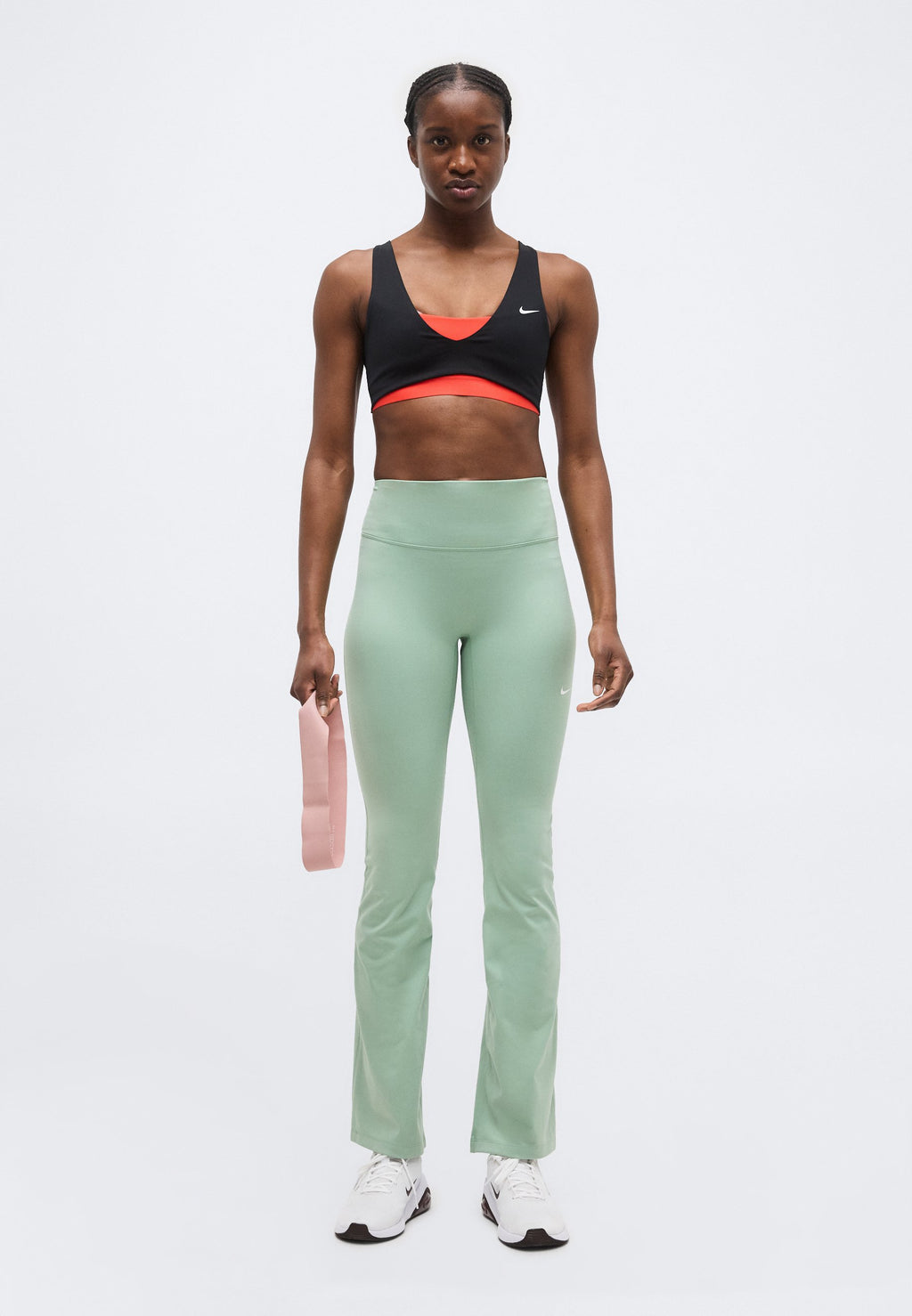 SCULPT STRAPPY BRA - Medium support sports bra - black/light crimson/white