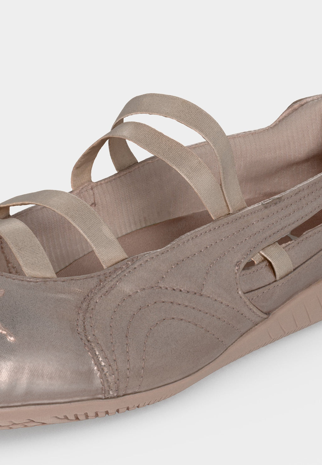 SPEEDCAT - Ankle strap ballet pumps - rose latte/silver-coloured