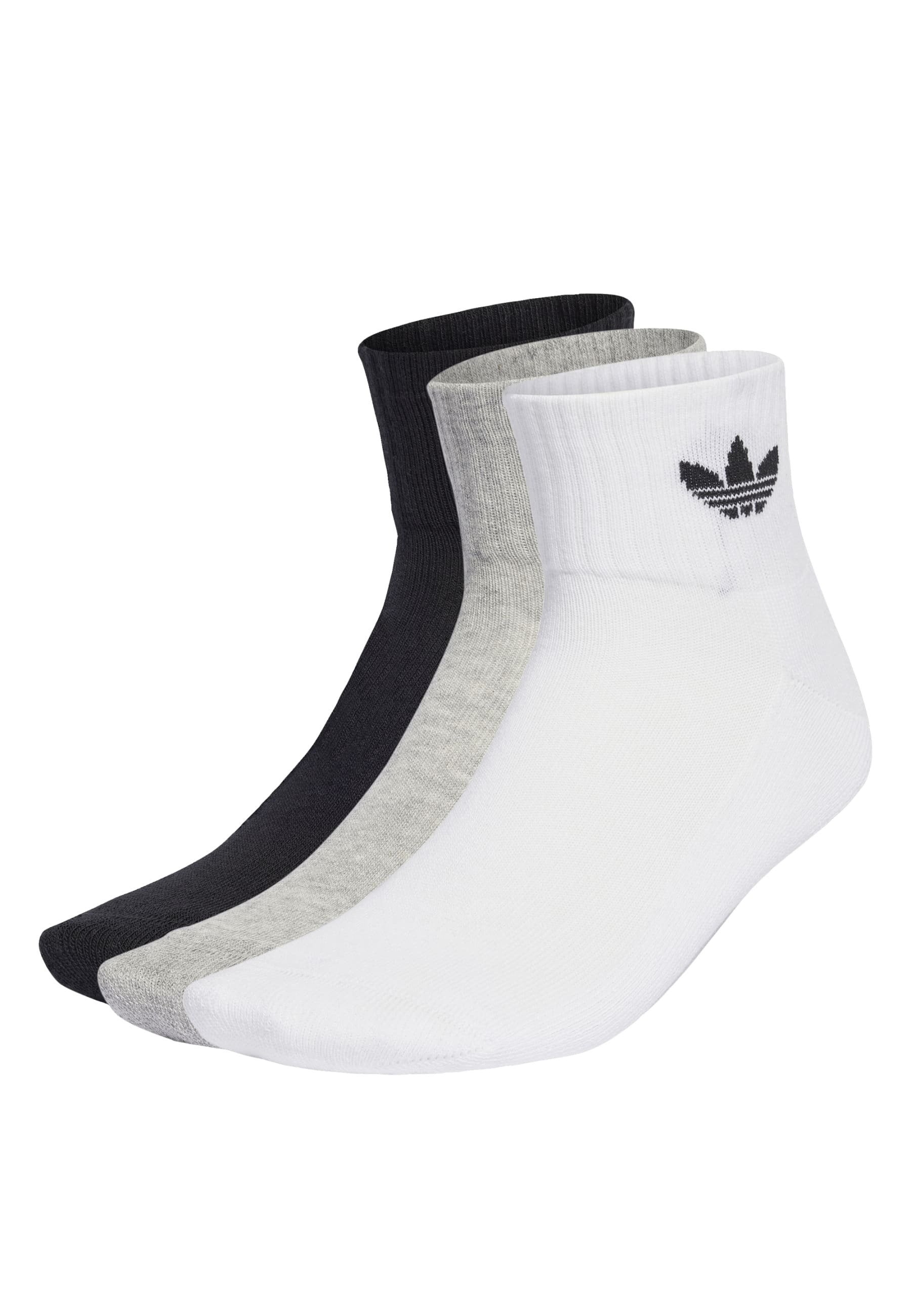 1/4 3PACK - Socks - white   medium grey heather   black
