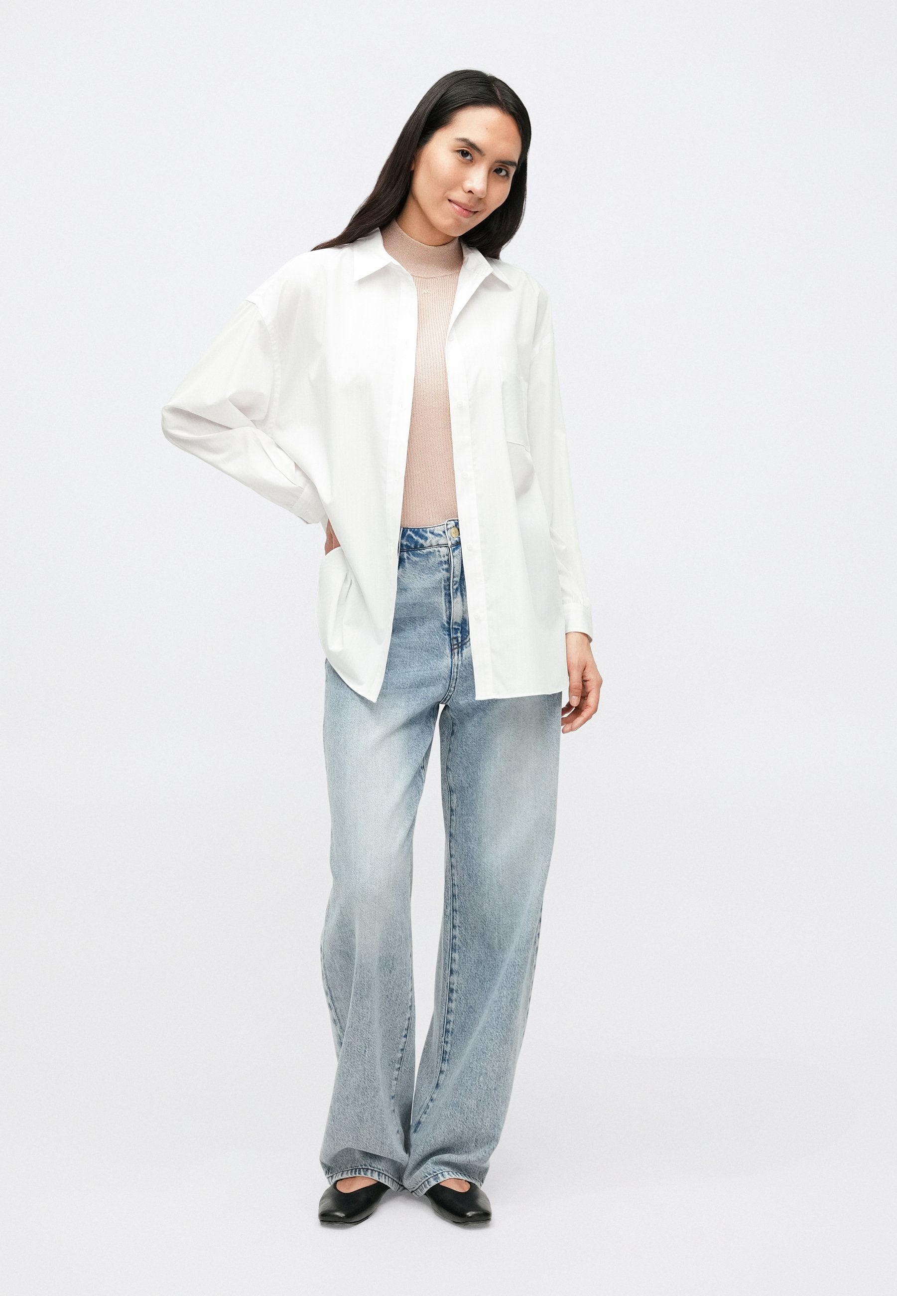 Button-down blouse - white