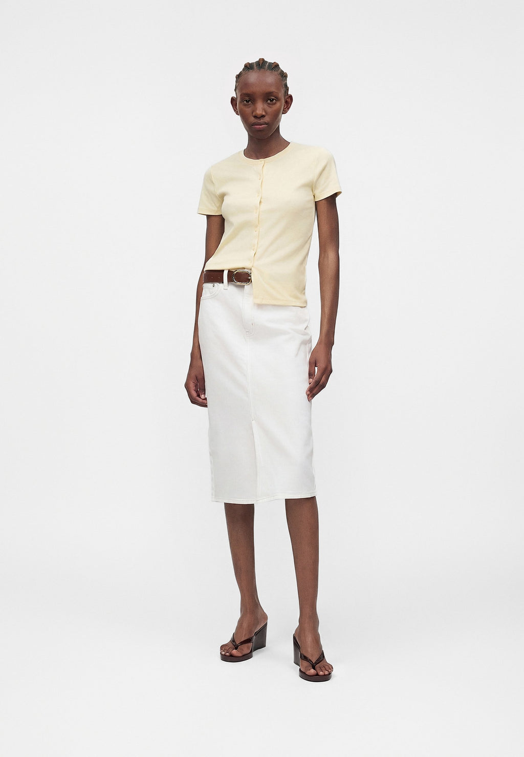 Denim skirt - fresh white