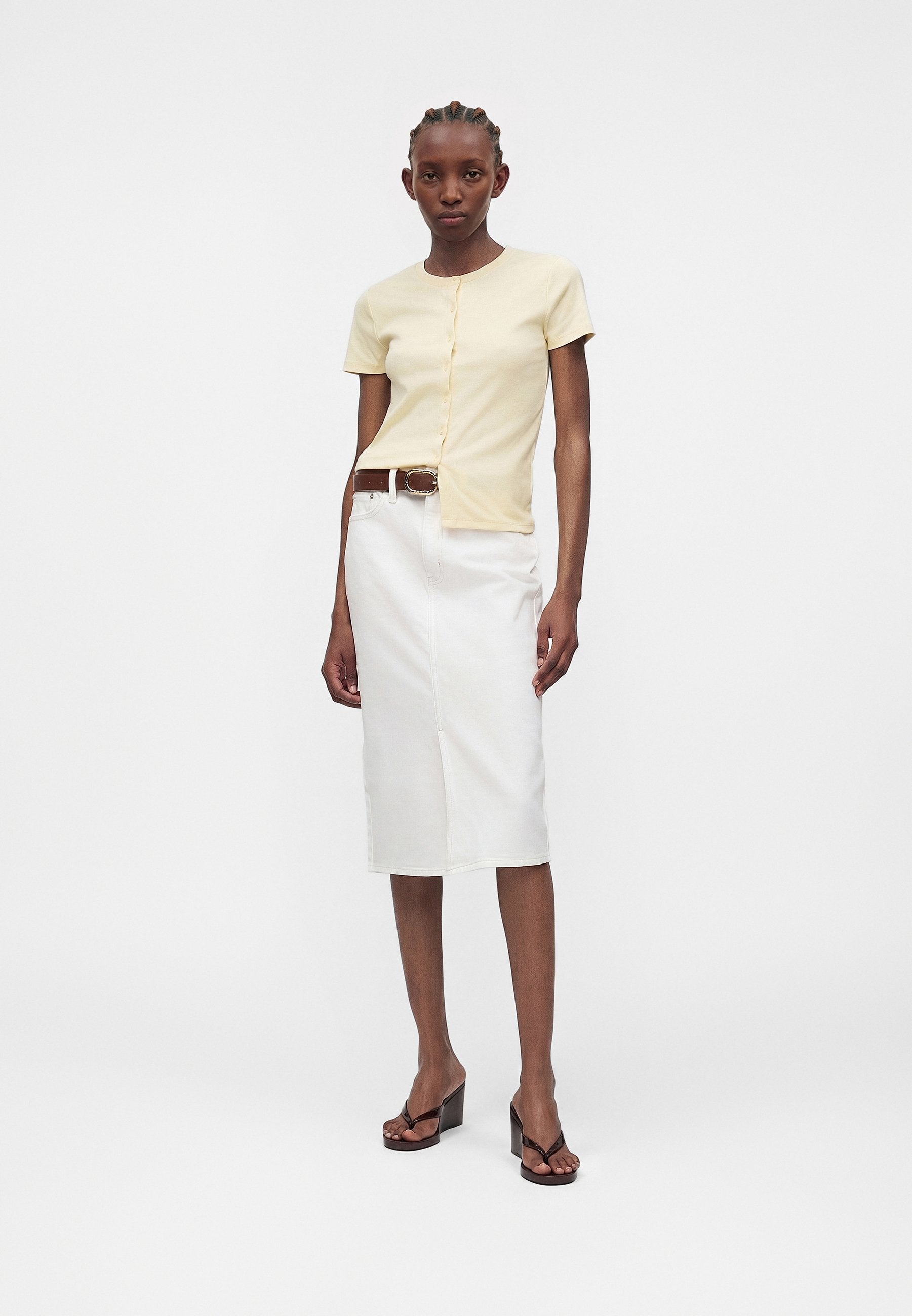 Denim skirt - fresh white