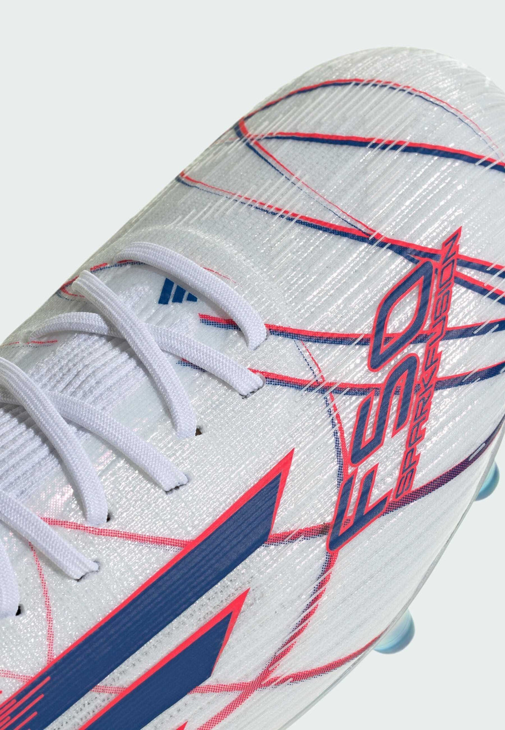 أحذية كرة القدم F50 SPARKFUSION ELITE MID CUT - أحذية كرة قدم للأرض الناعمة - أبيض سحابي/أزرق ملكي/أحمر لامع