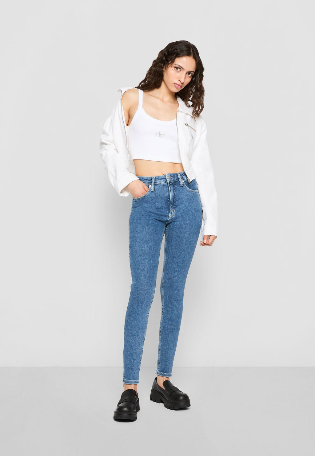HIGH RISE SKINNY - Jeans Skinny Fit - denim medium