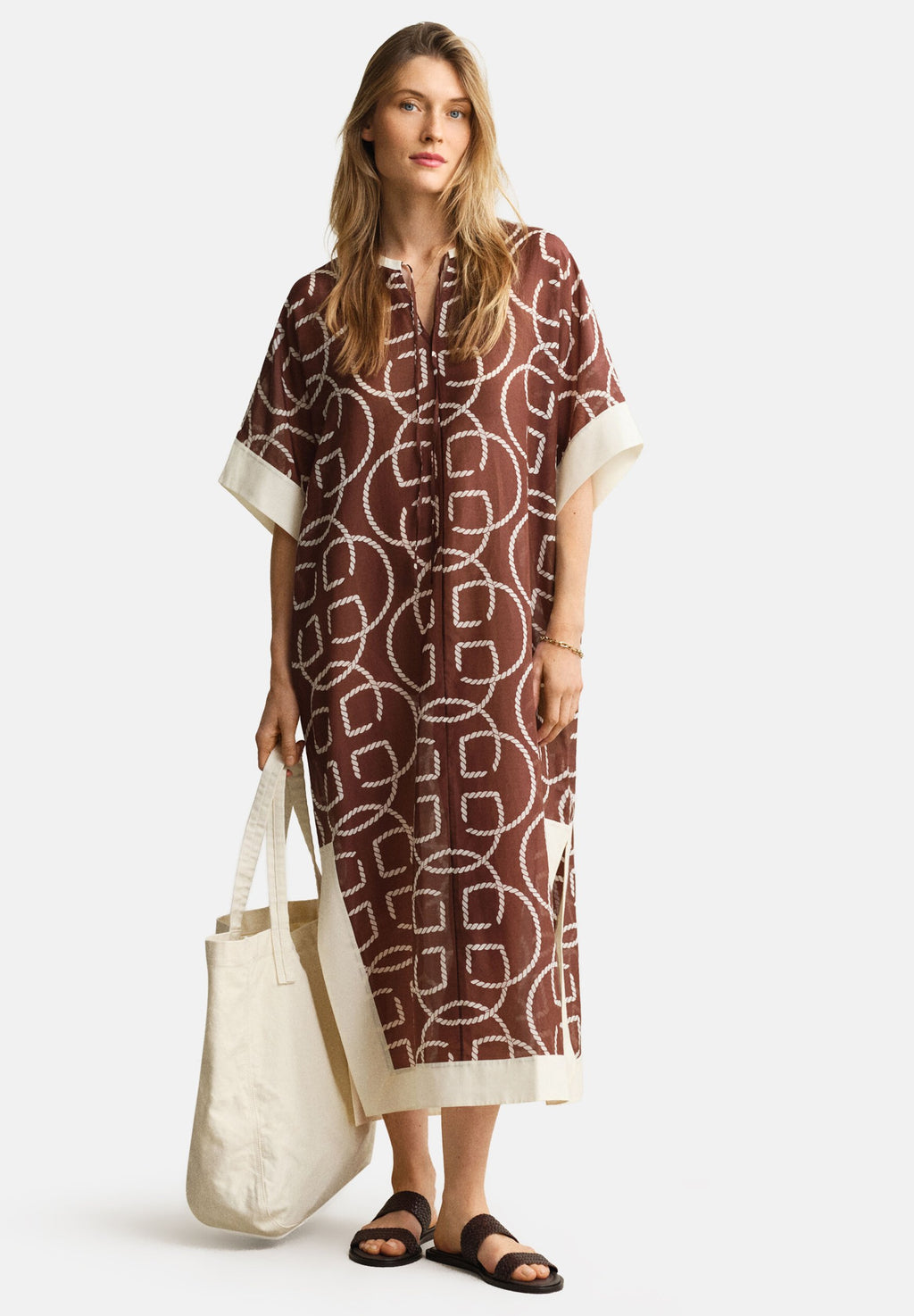 MONOGRAM PRINT CAFTAN - Maxi dress - fresh soil