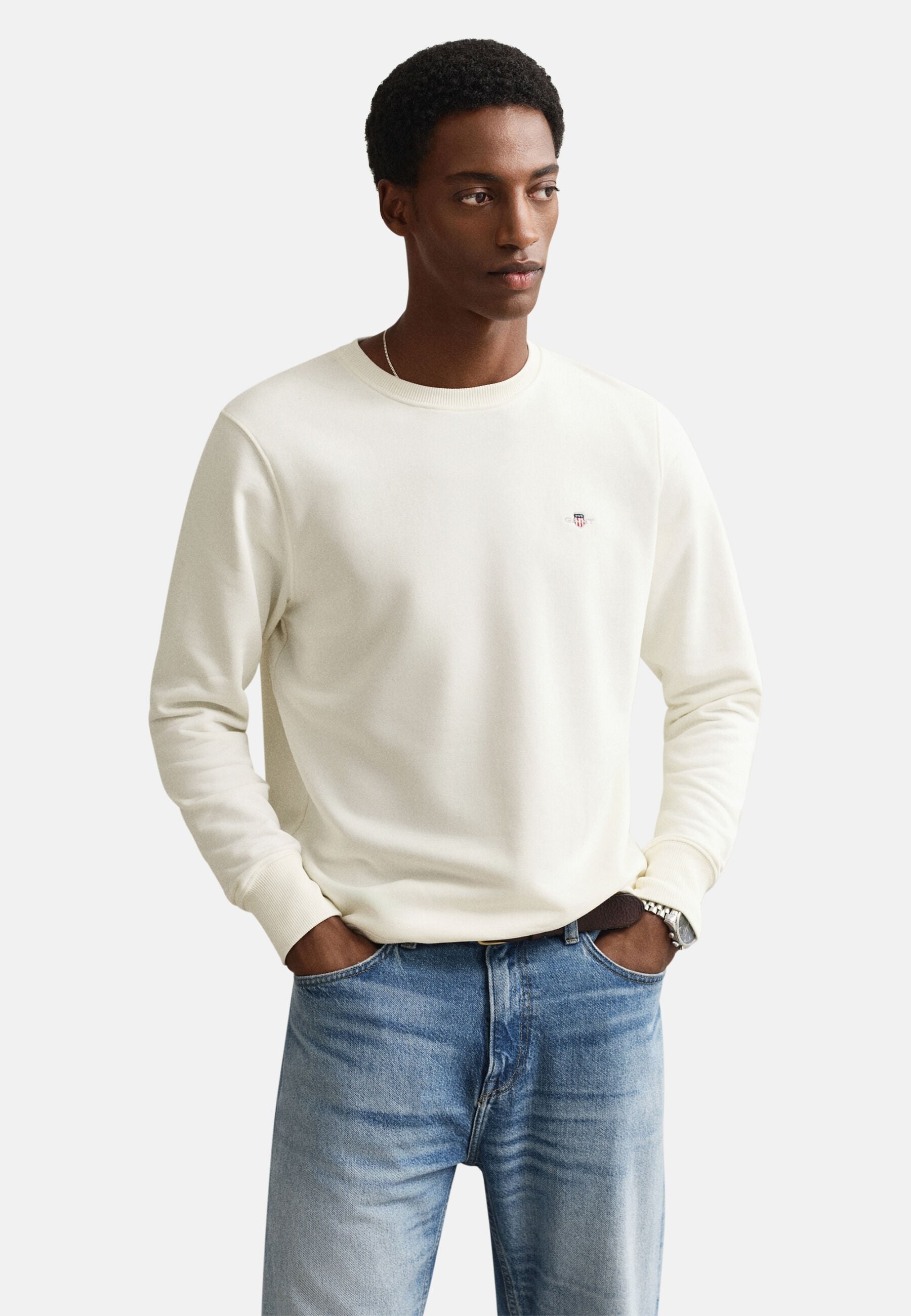 REG  SHIELD C NECK - Sweatshirt - eggshell