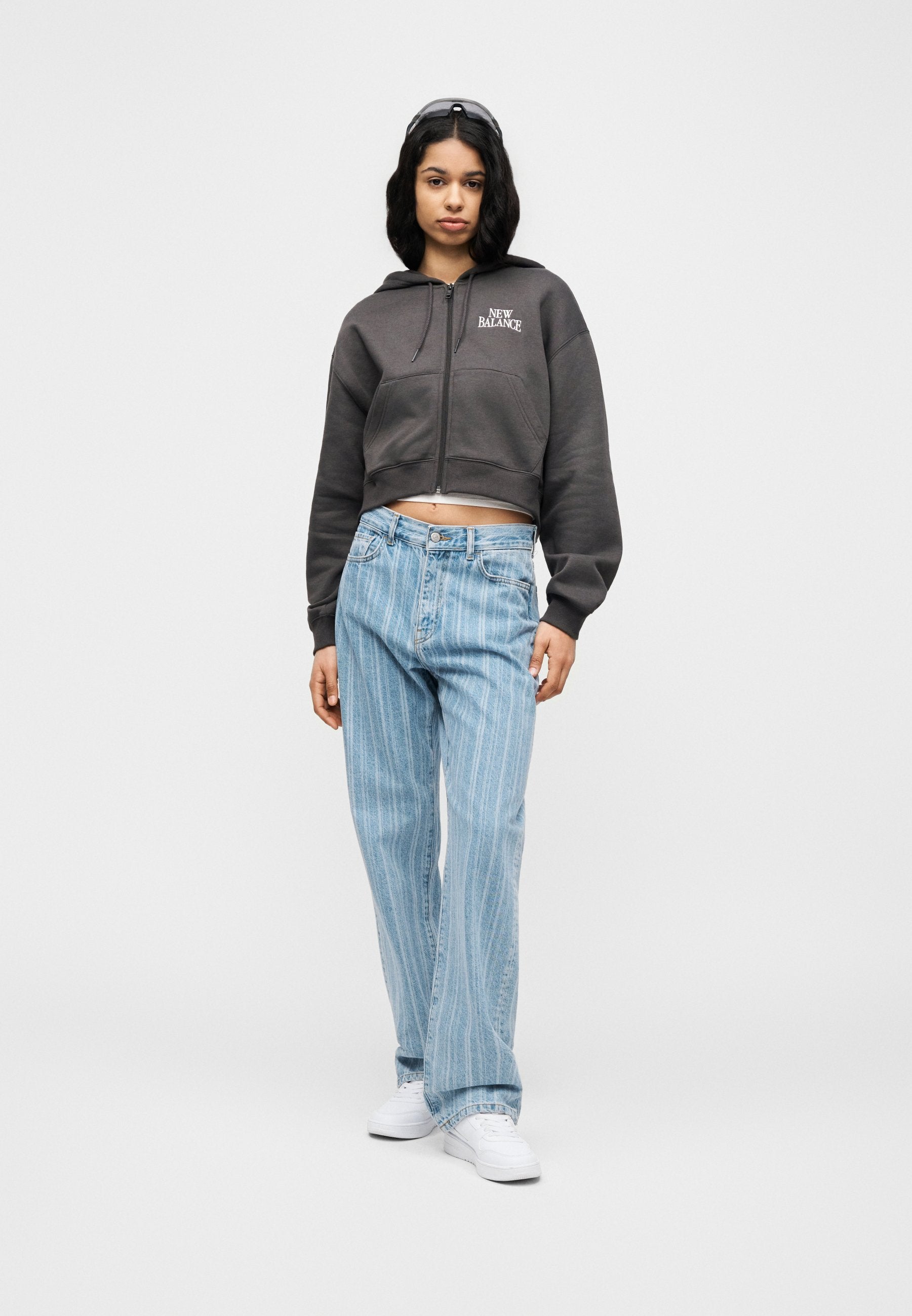 LINEAR HERITAGE FULL ZIP - Zip-up sweatshirt - faded black