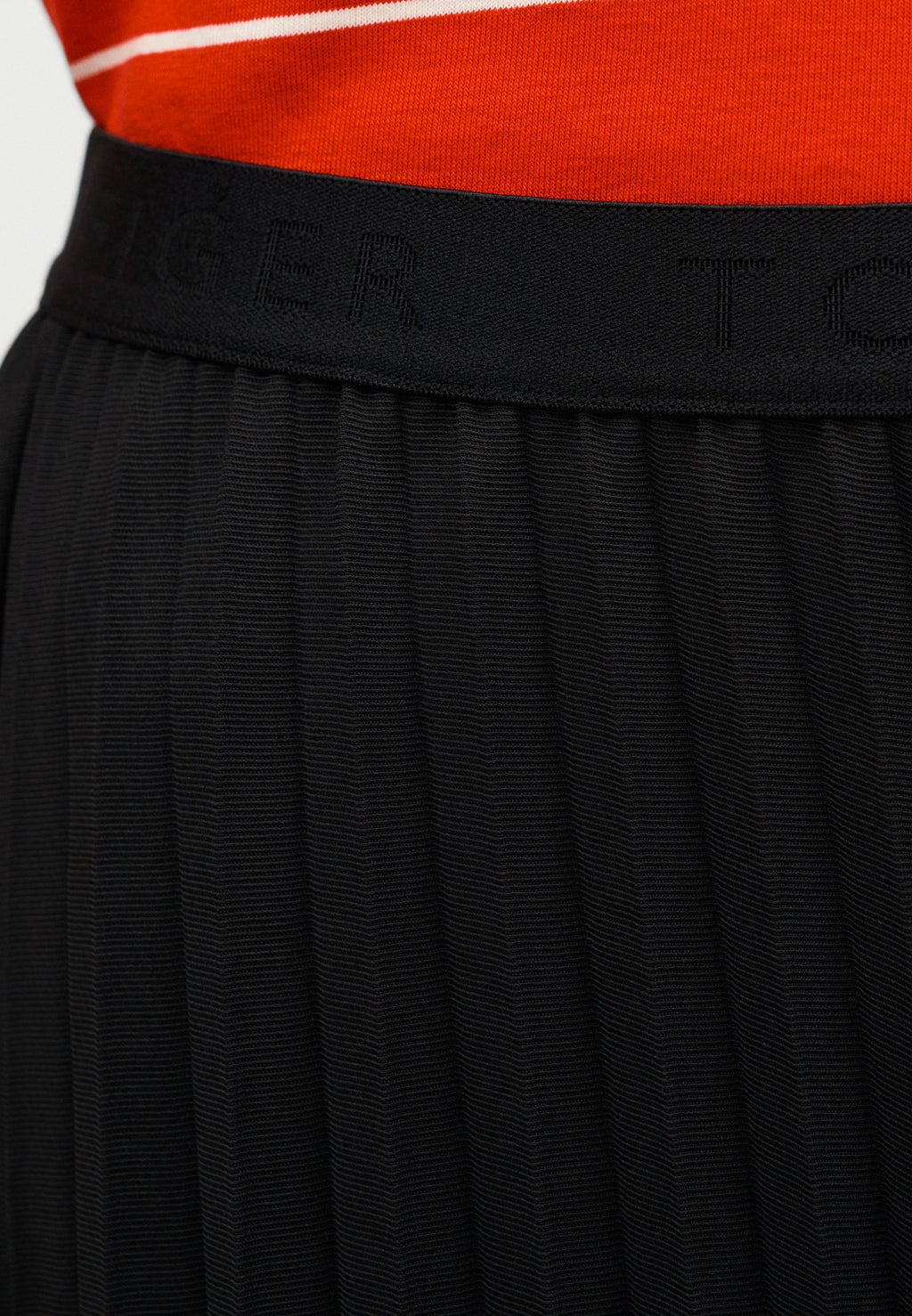 PLEATED TWILL MIDI SKIRT - Pleated skirt - black