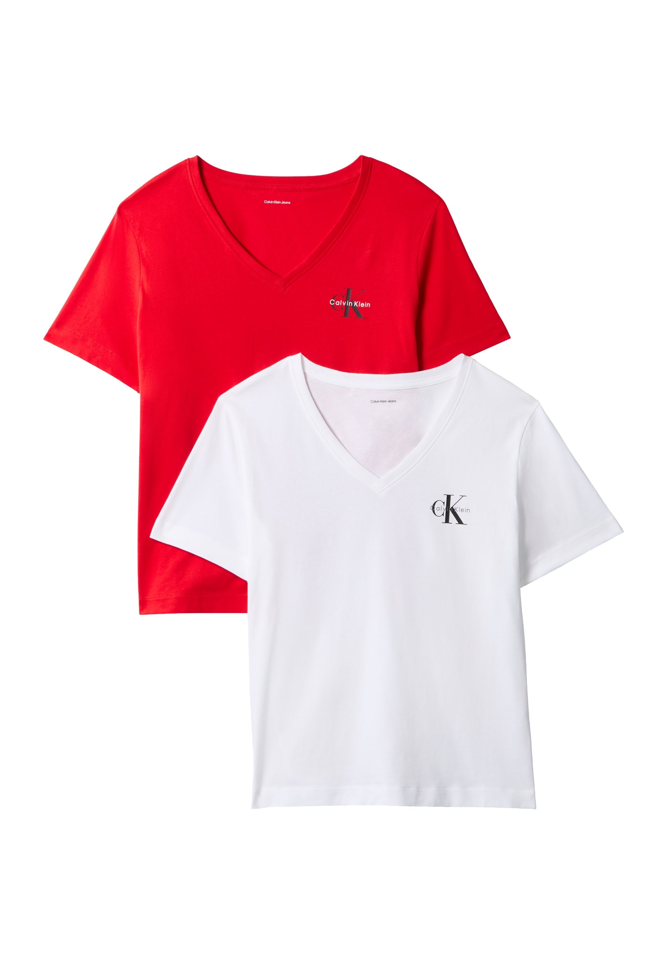 MONOLOGO TEE 2 PACK - Basic T-shirt - aged redwood/white