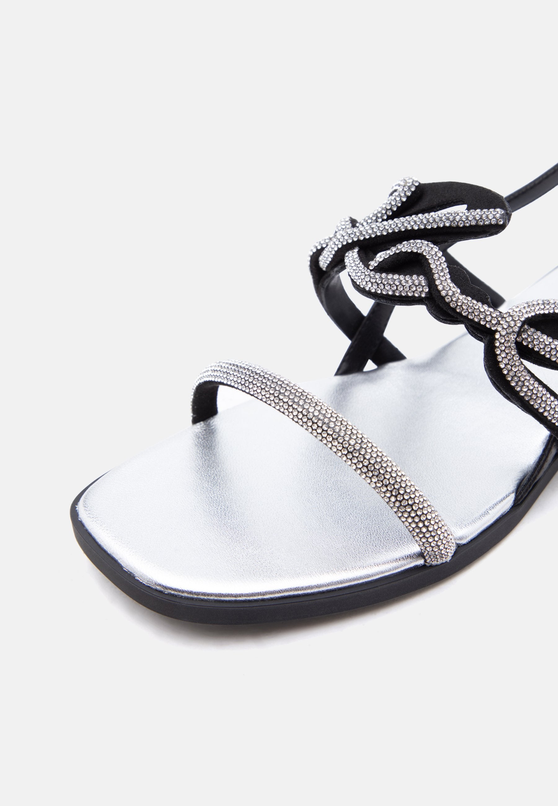 OLYMPIA II SIGNIA SLING - Sandals - glitter black/silver-coloured