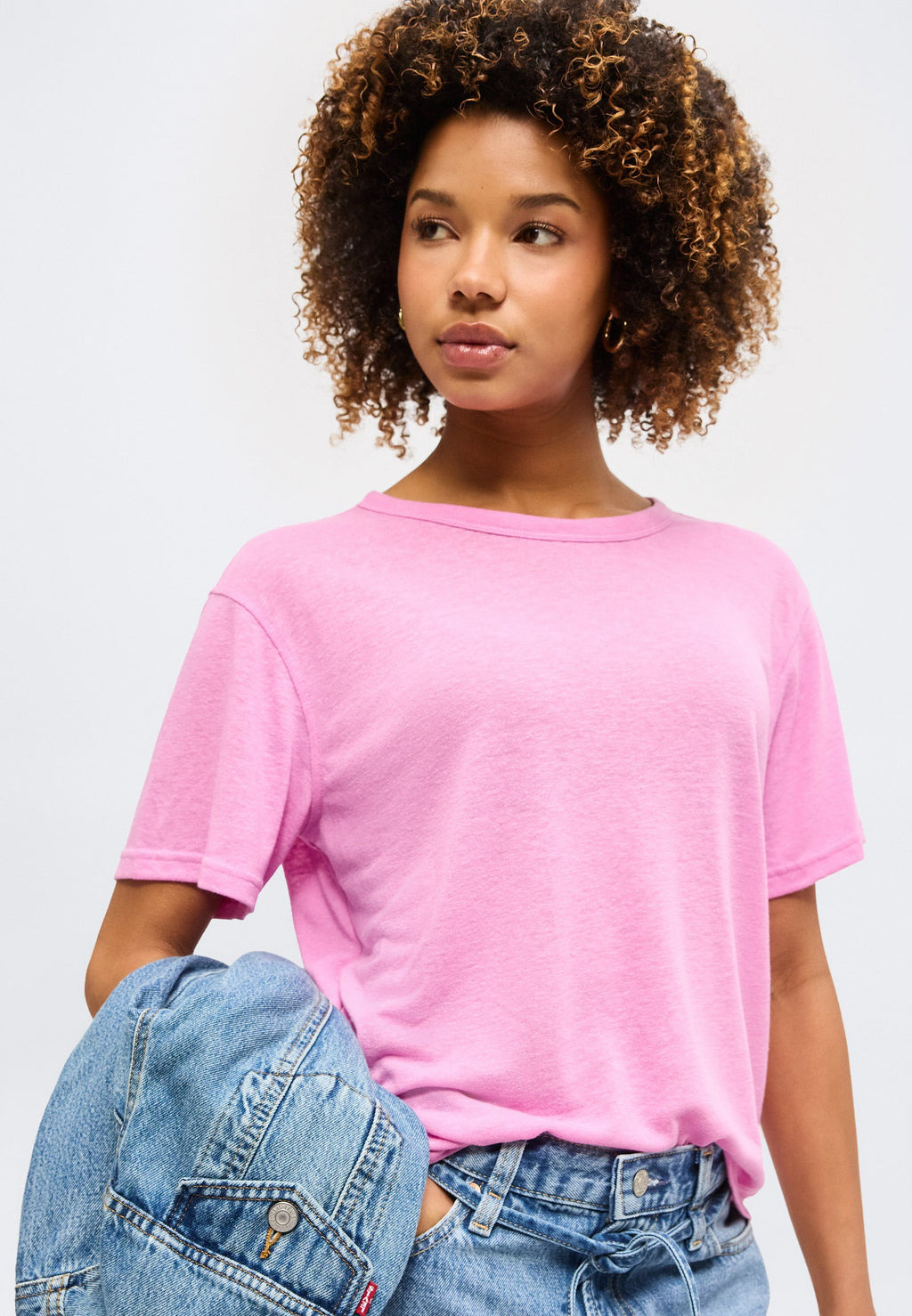 OVERSIZED TEE - Basic T-shirt - neon pink glow