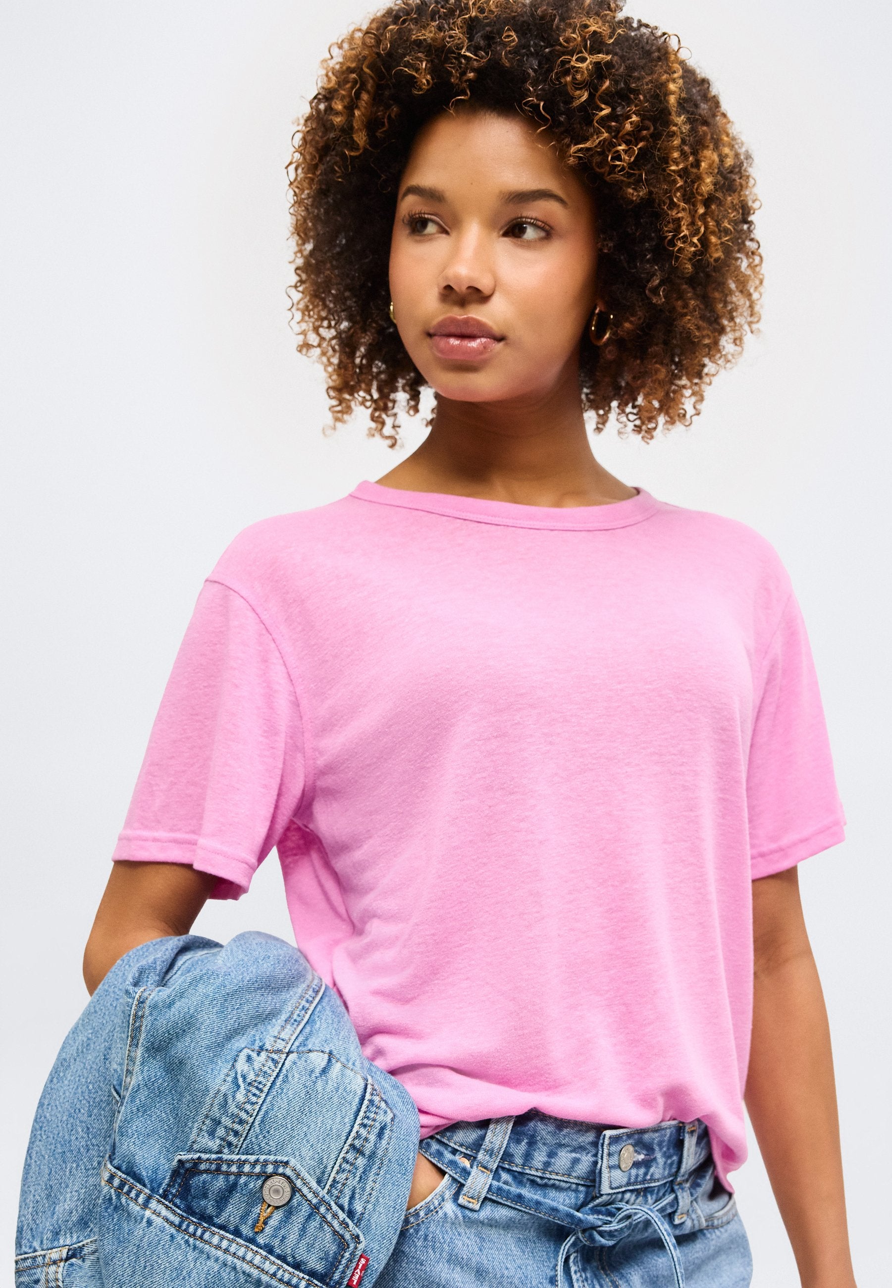 OVERSIZED TEE - Basic T-shirt - neon pink glow