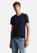 SHIELD V NECK - Basic T-shirt - evening blue