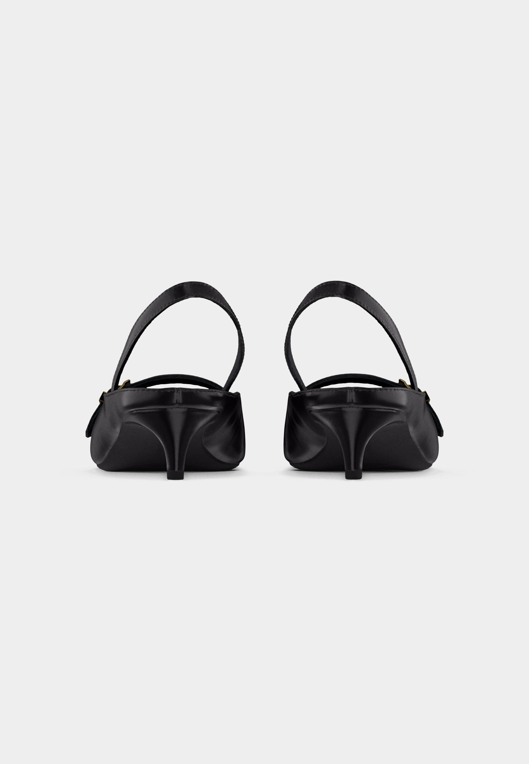 BUCKLE KITTEN SLINGBACK - Slingback ballet pumps - black