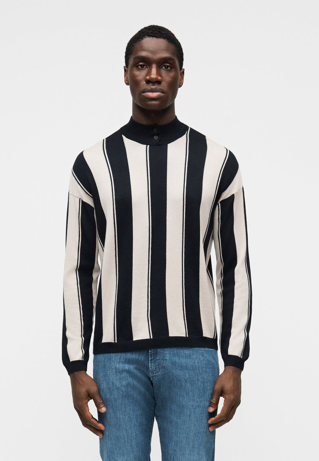 Jumper - navy/light beige