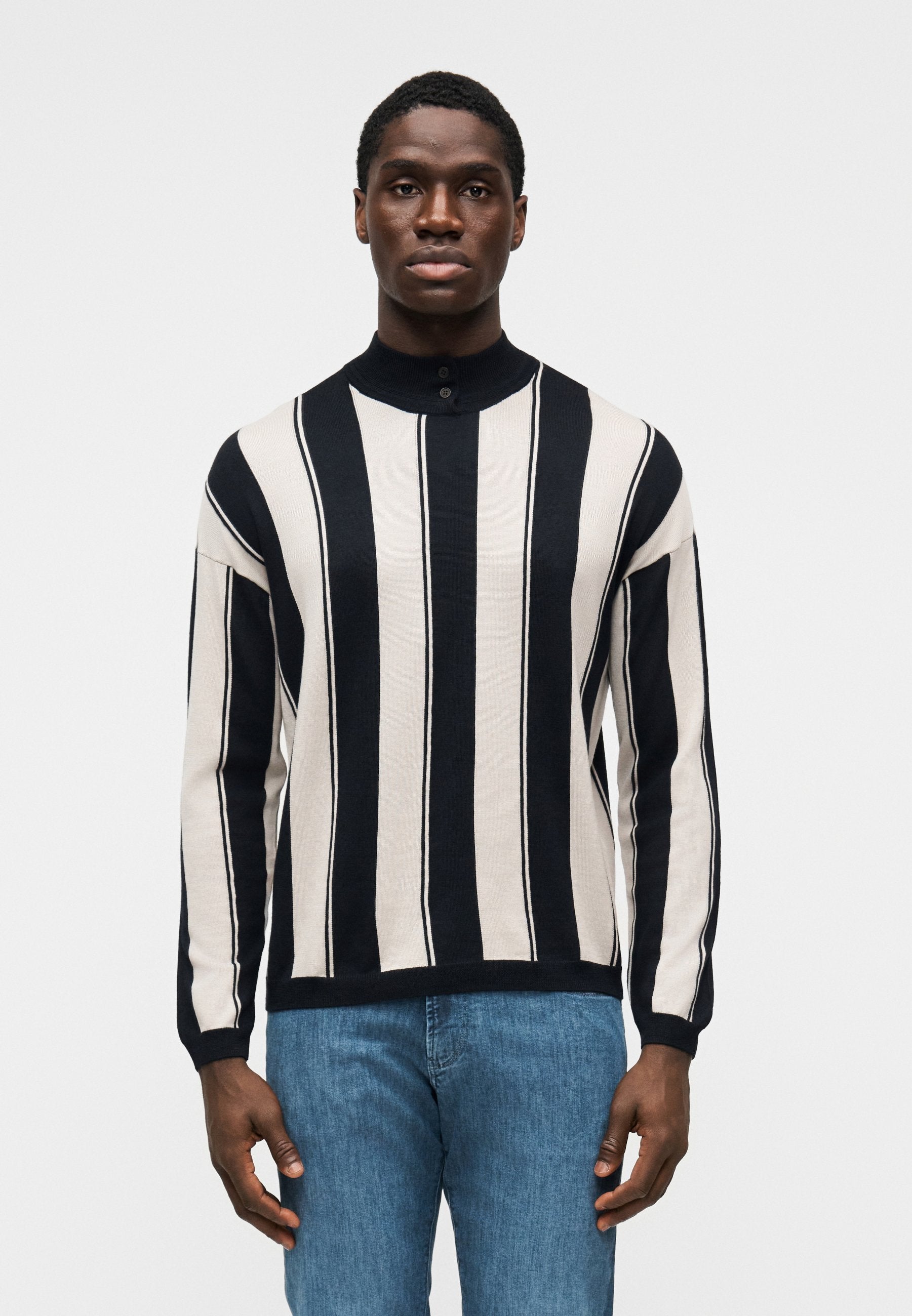 Jumper - navy/light beige