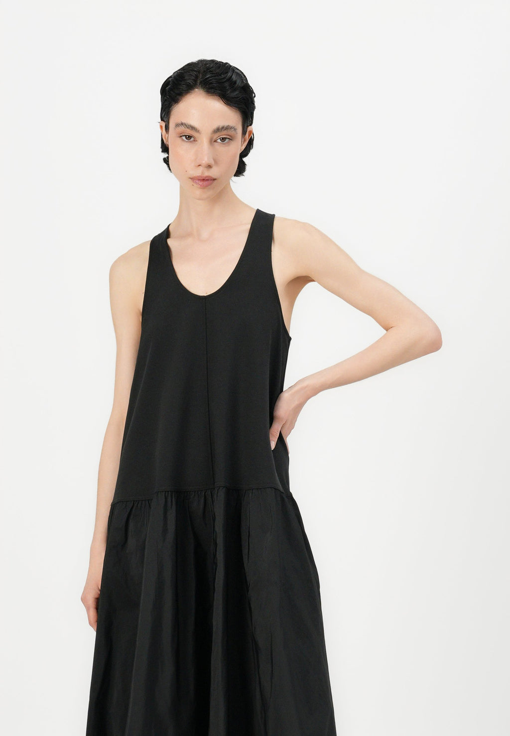 FLARED HALTER DRESS - Maxi dress - black