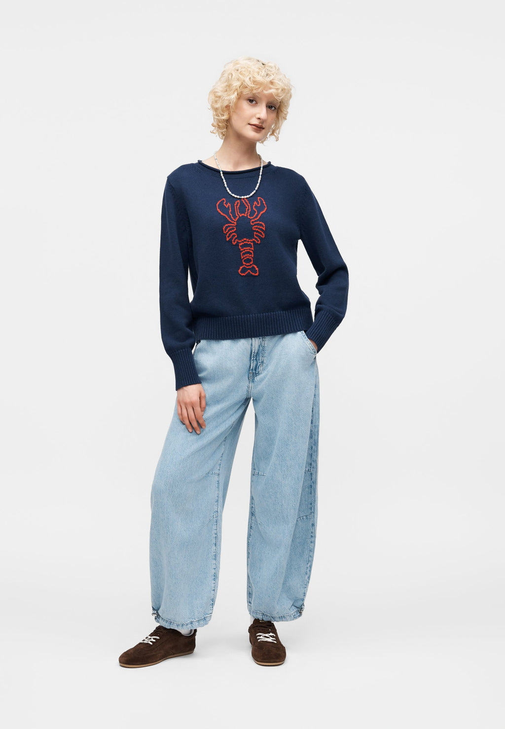 INTARSIA CREW - Jumper - blue
