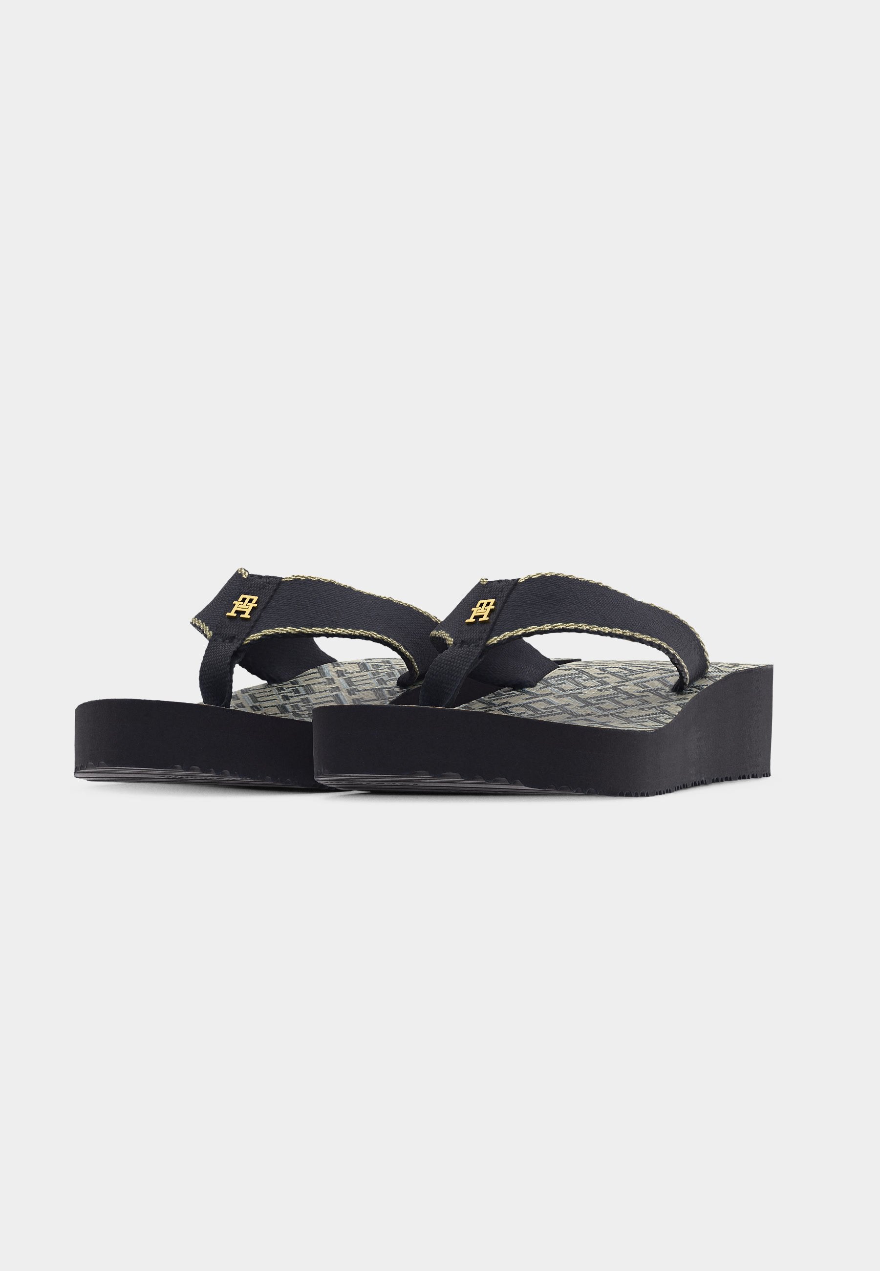 MONOGRAM MID WEDGE - T-bar sandals - space blue