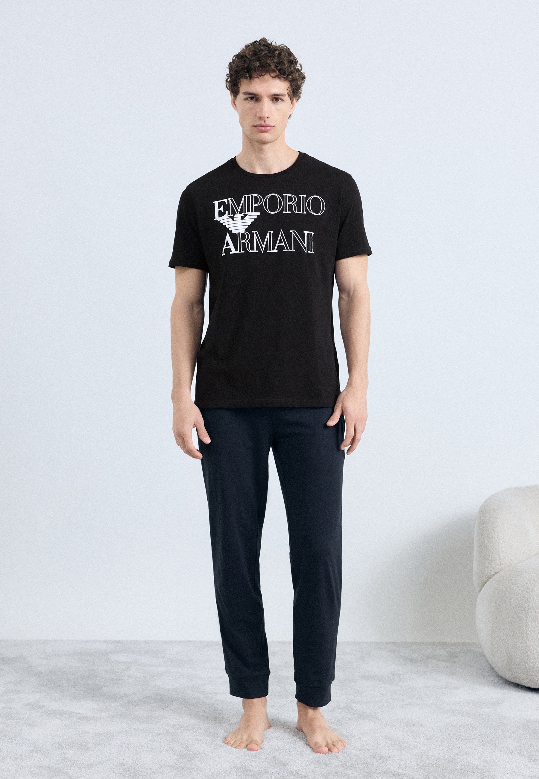 CREW NECK - Pyjama top - black