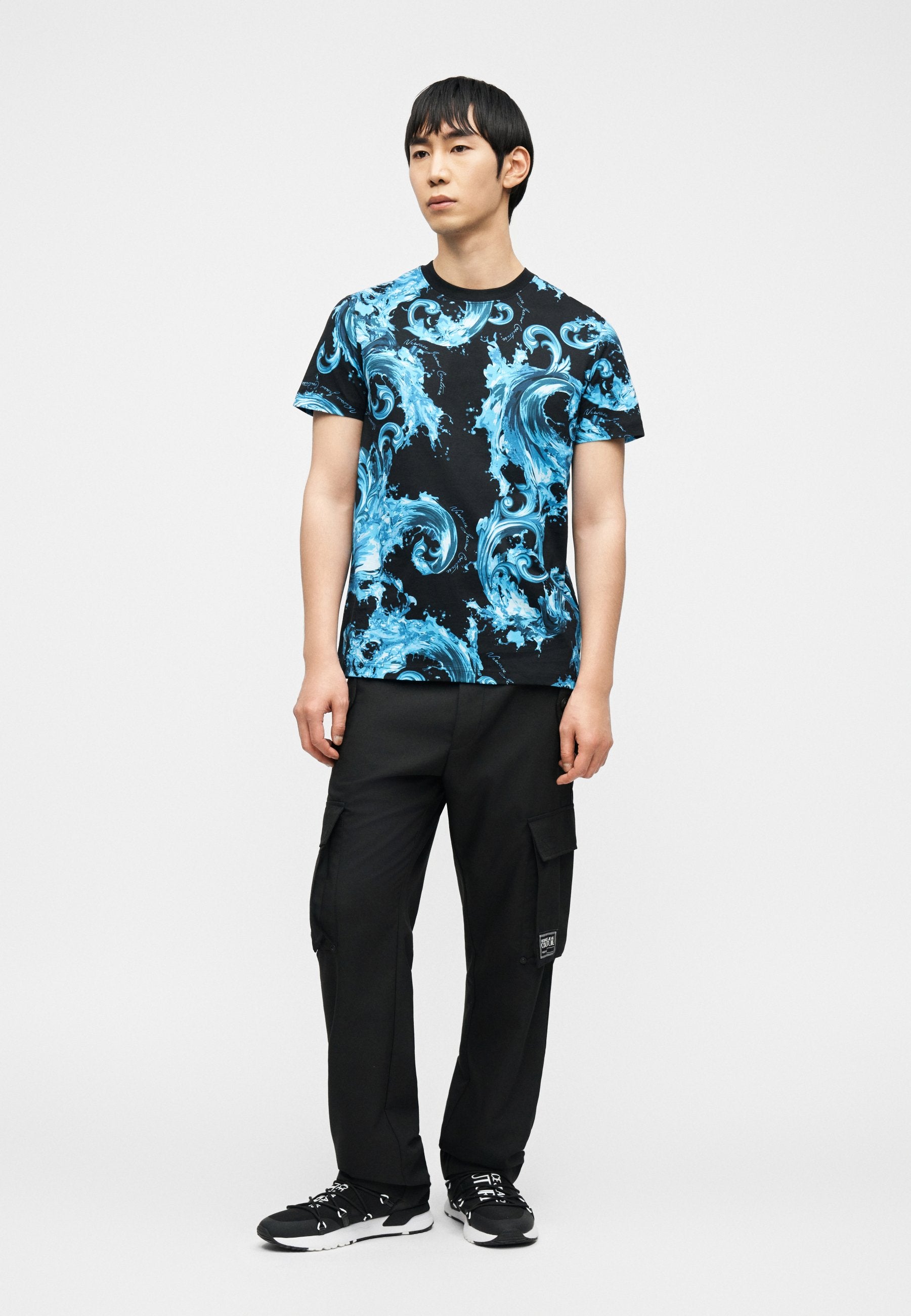 PRINT - Print T-shirt - black/sea