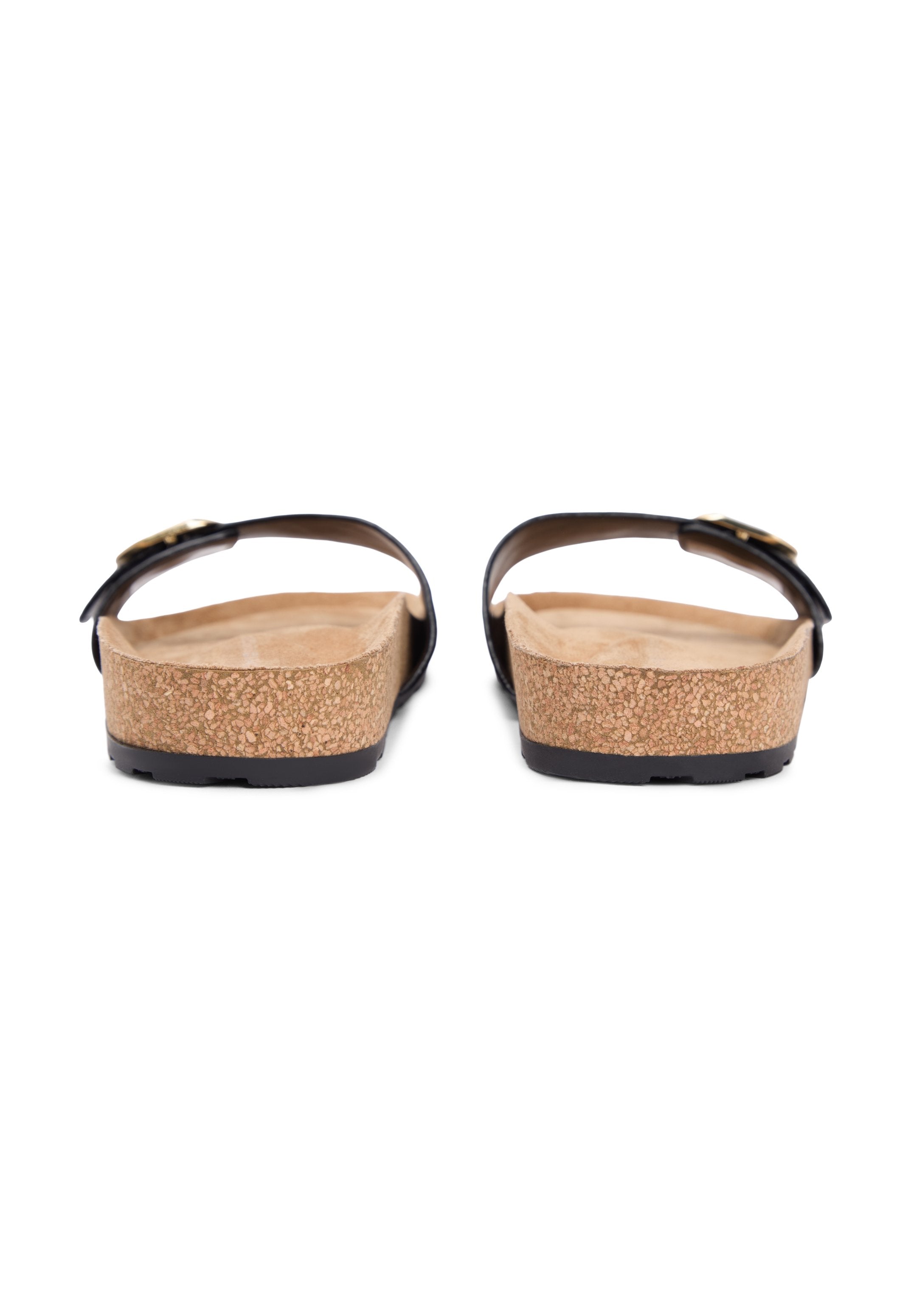 CORK FOOTBED SLIP-ON SANDALS - Pool slides - black