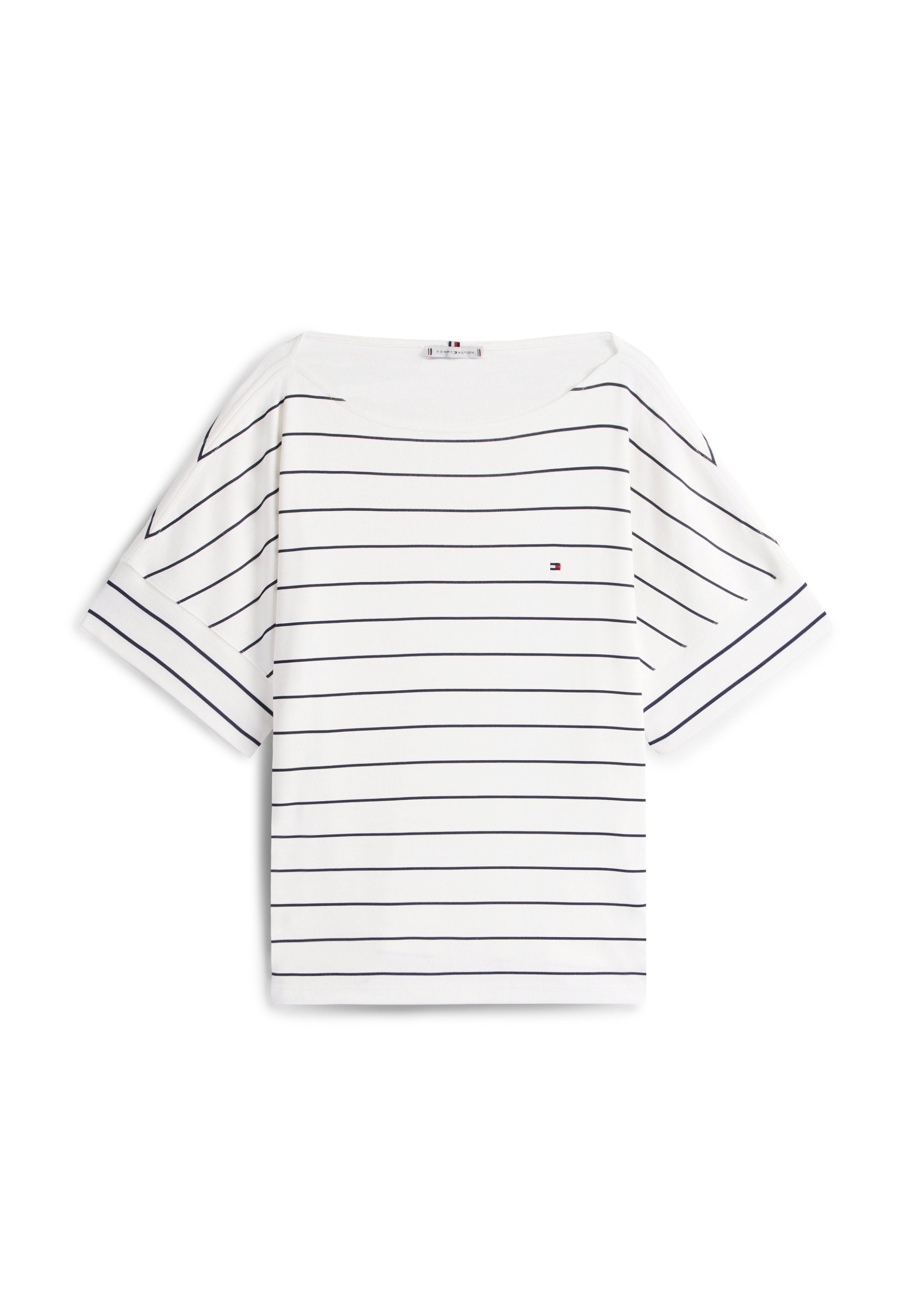 CURVE CAP SLEEVE RELAXED T-SHIRT - Print T-shirt - ecru/dark night navy