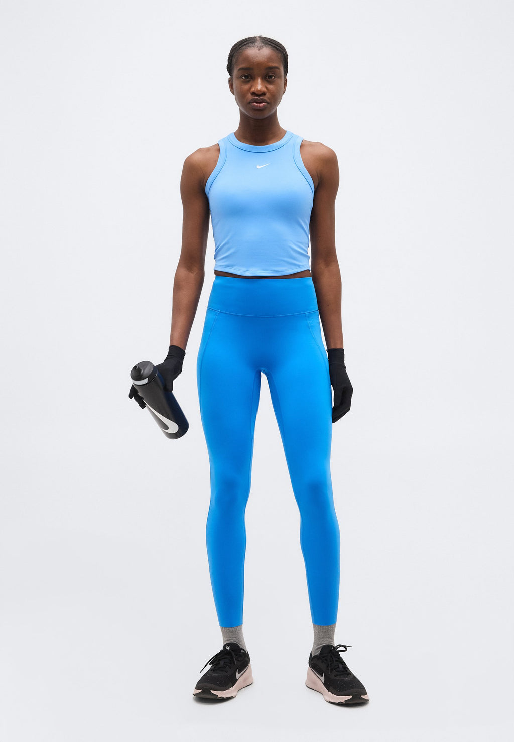 ONE FITTED CROP TANK - Top - university blue/white