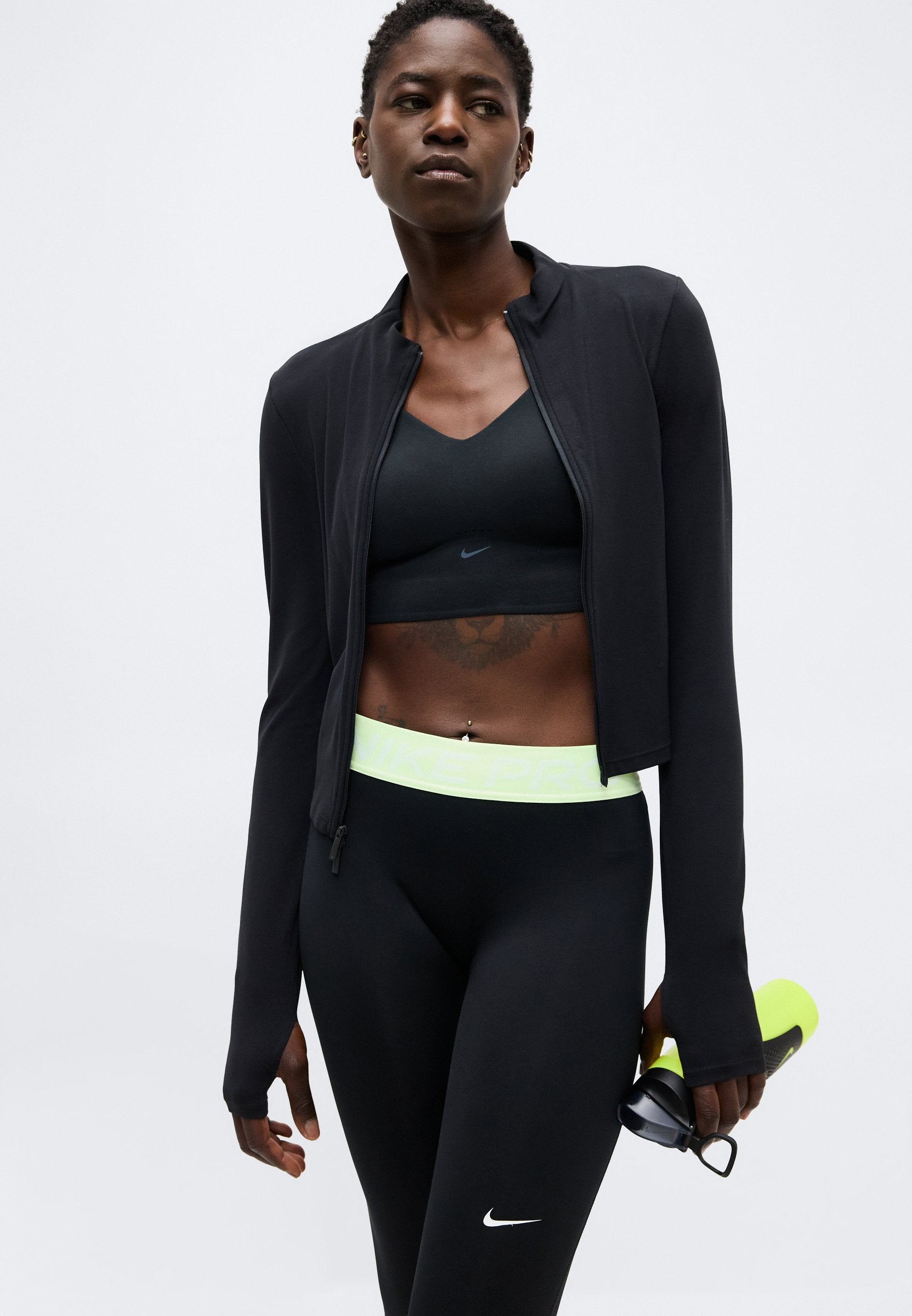 365 TIGHT - Leggings - black/barely volt/white
