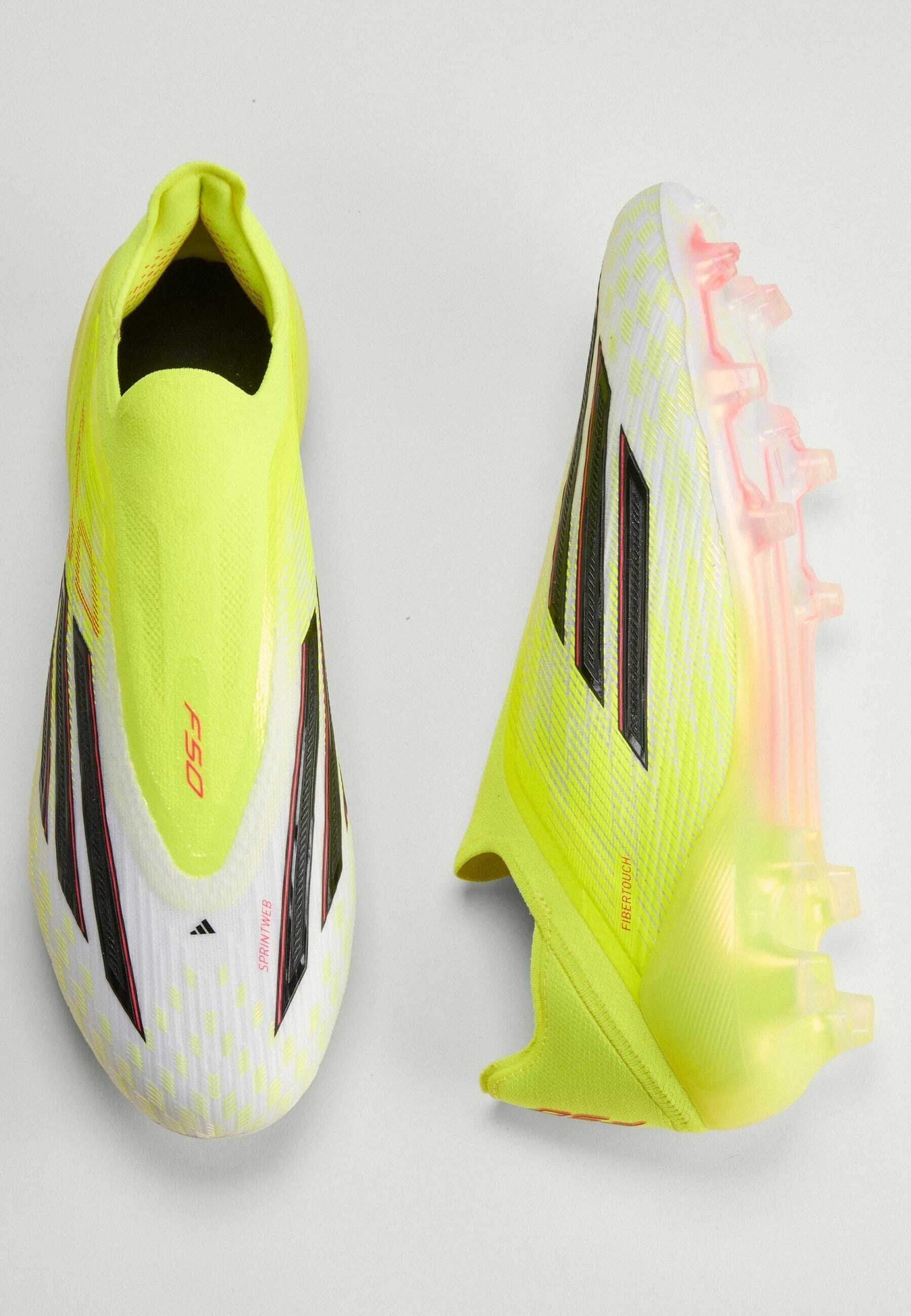 F50 ELITE LACELESS FG - Chaussures de football pour terrain sec - jaune solaire/noir/rouge vif