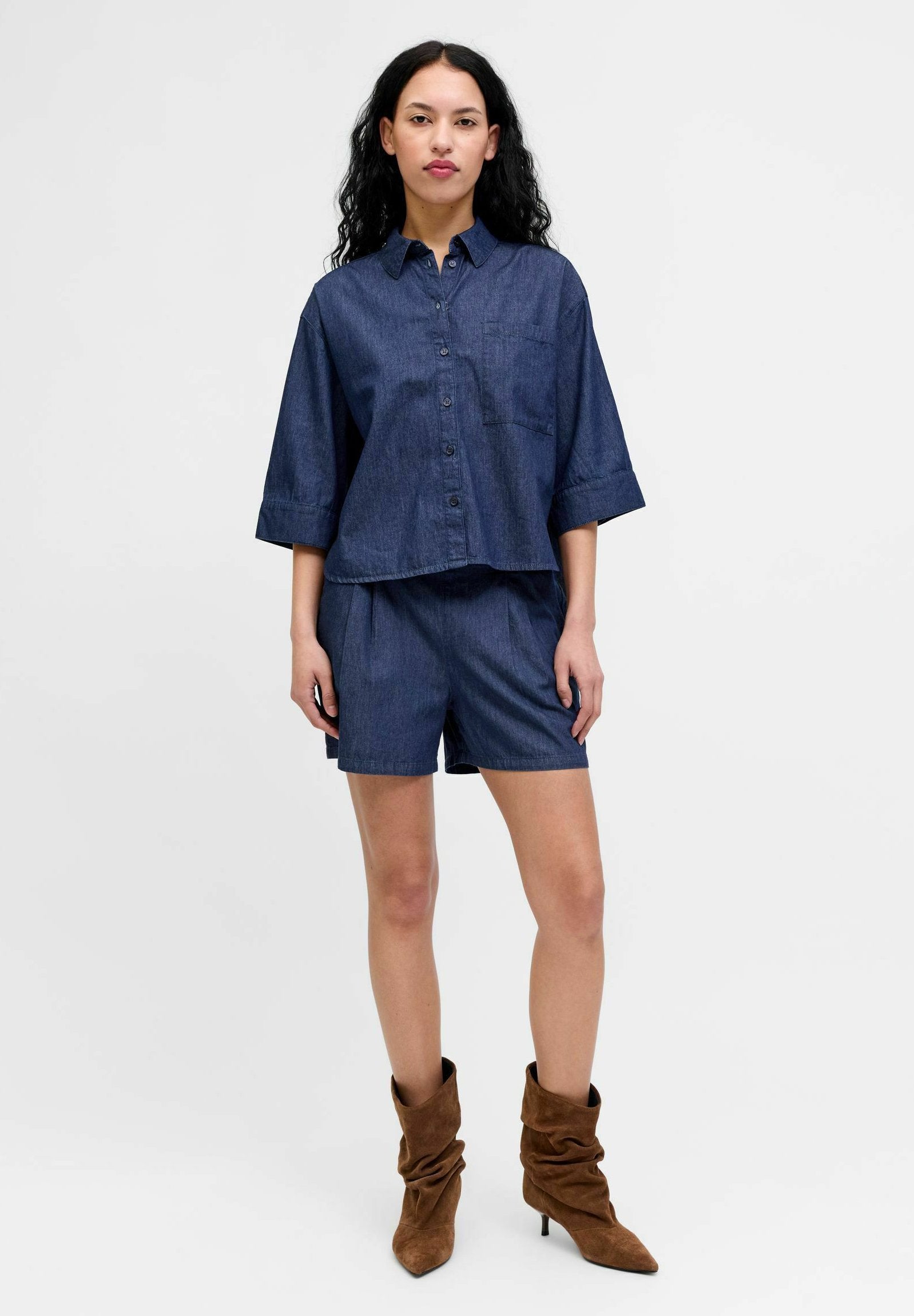 Denim JXDEBBY Denim - Blouse boutonnée - denim bleu foncé