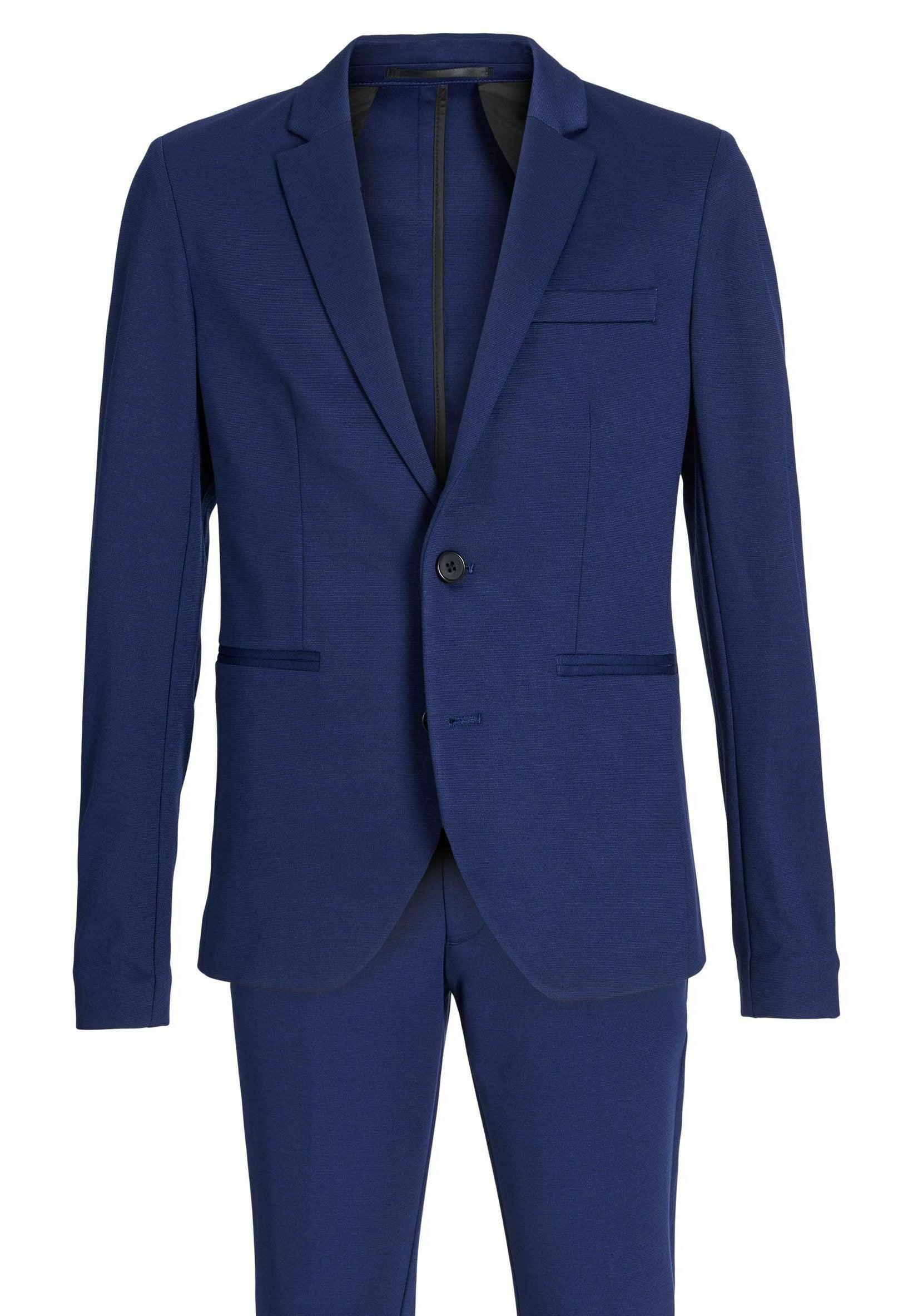 Single breasted and tailored JJEJAXON Suit Junior - Suit - medieval blue