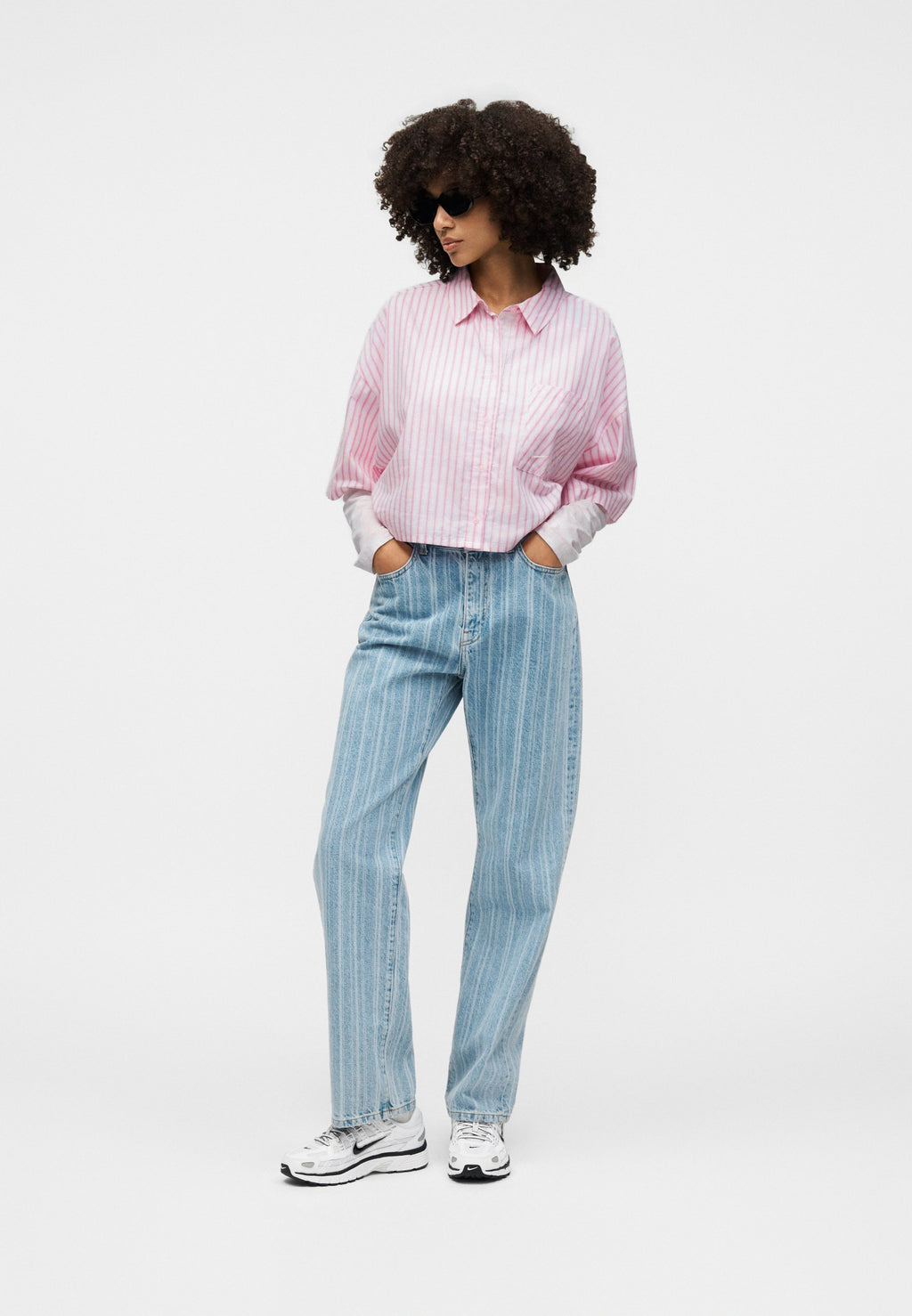 Chemise boutonnée - magenta/rose mousse/blanc sommet