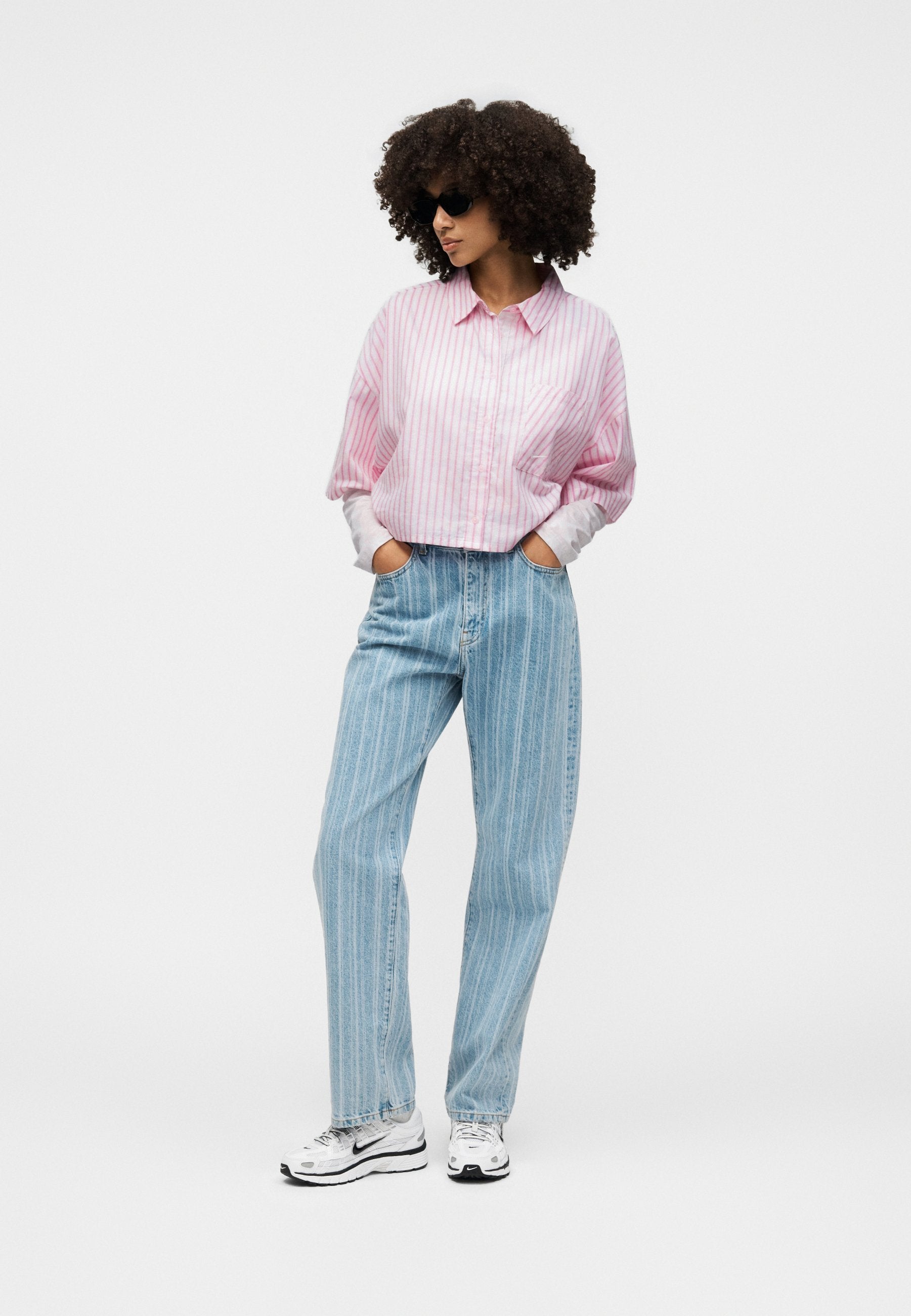 Chemise boutonnée - magenta/rose mousse/blanc sommet