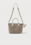 TOTE BAG UNISEX - Handbag - black/beige