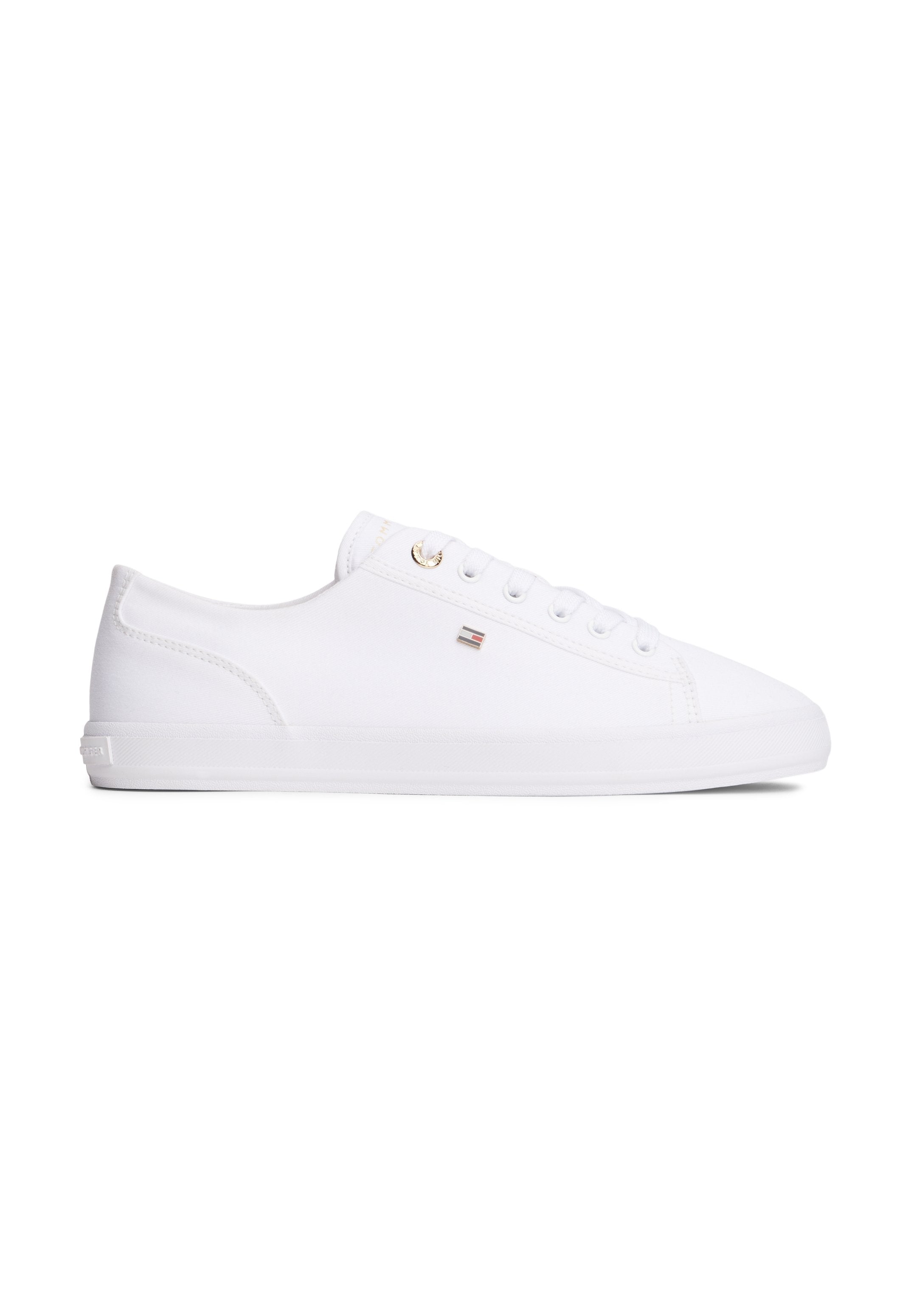 ENAMEL FLAG CANVAS TRAINERS - Trainers - white