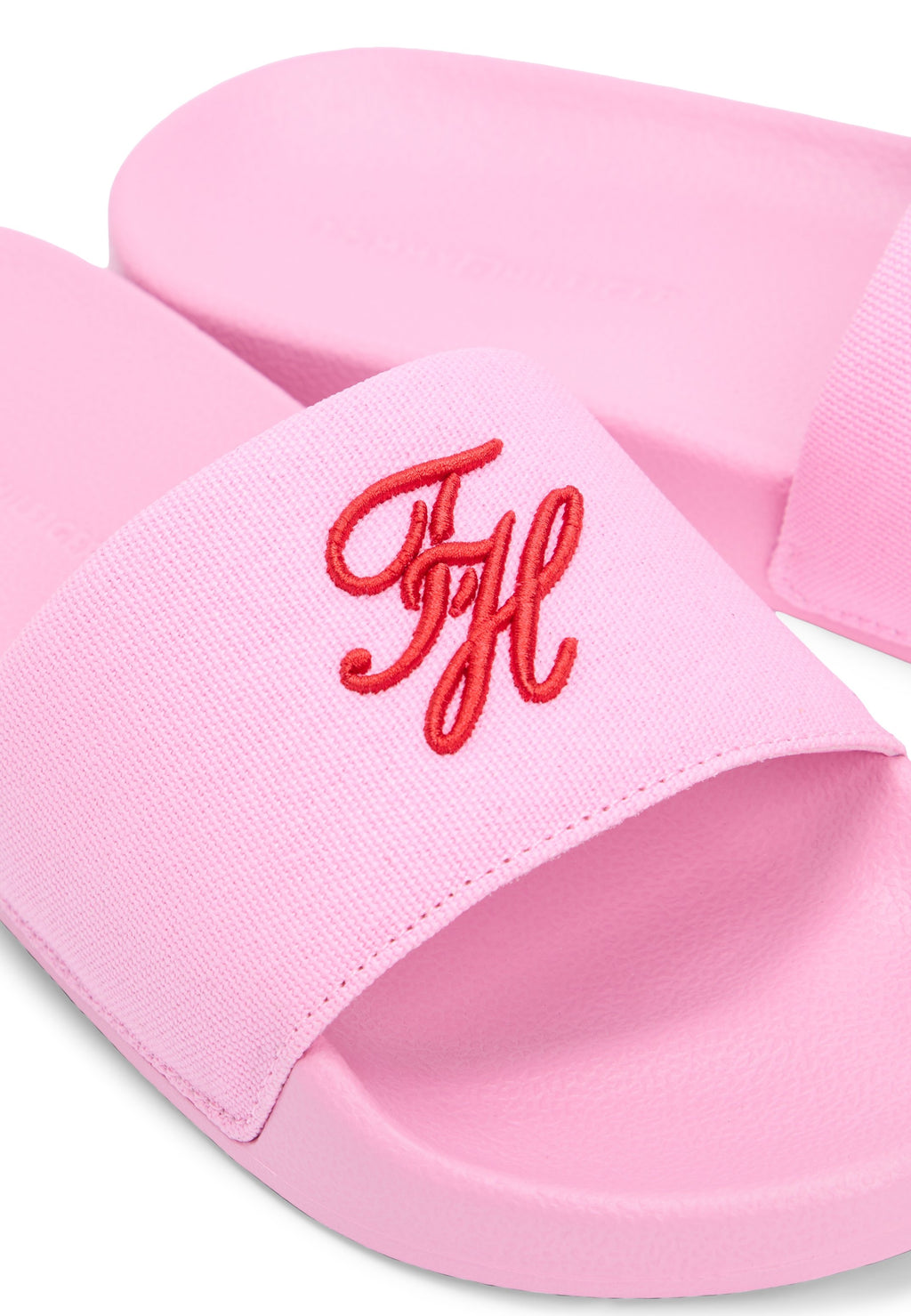 LOGO EMBROIDERY CANVAS POOL SLIDES - Pool slides - rose petal