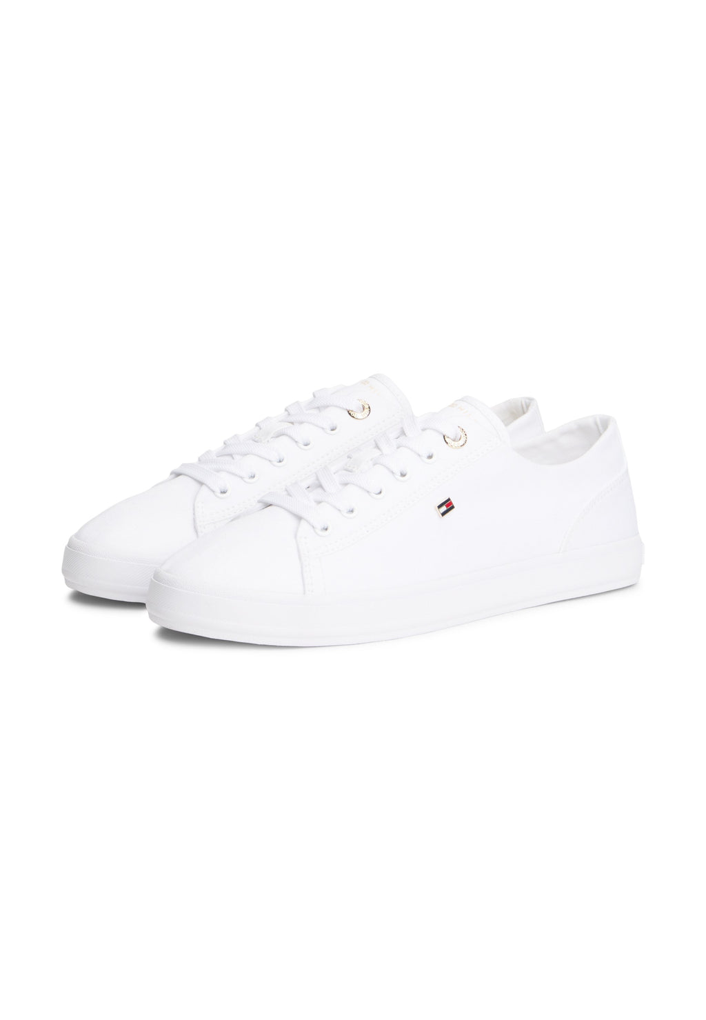 ENAMEL FLAG CANVAS TRAINERS - Trainers - white