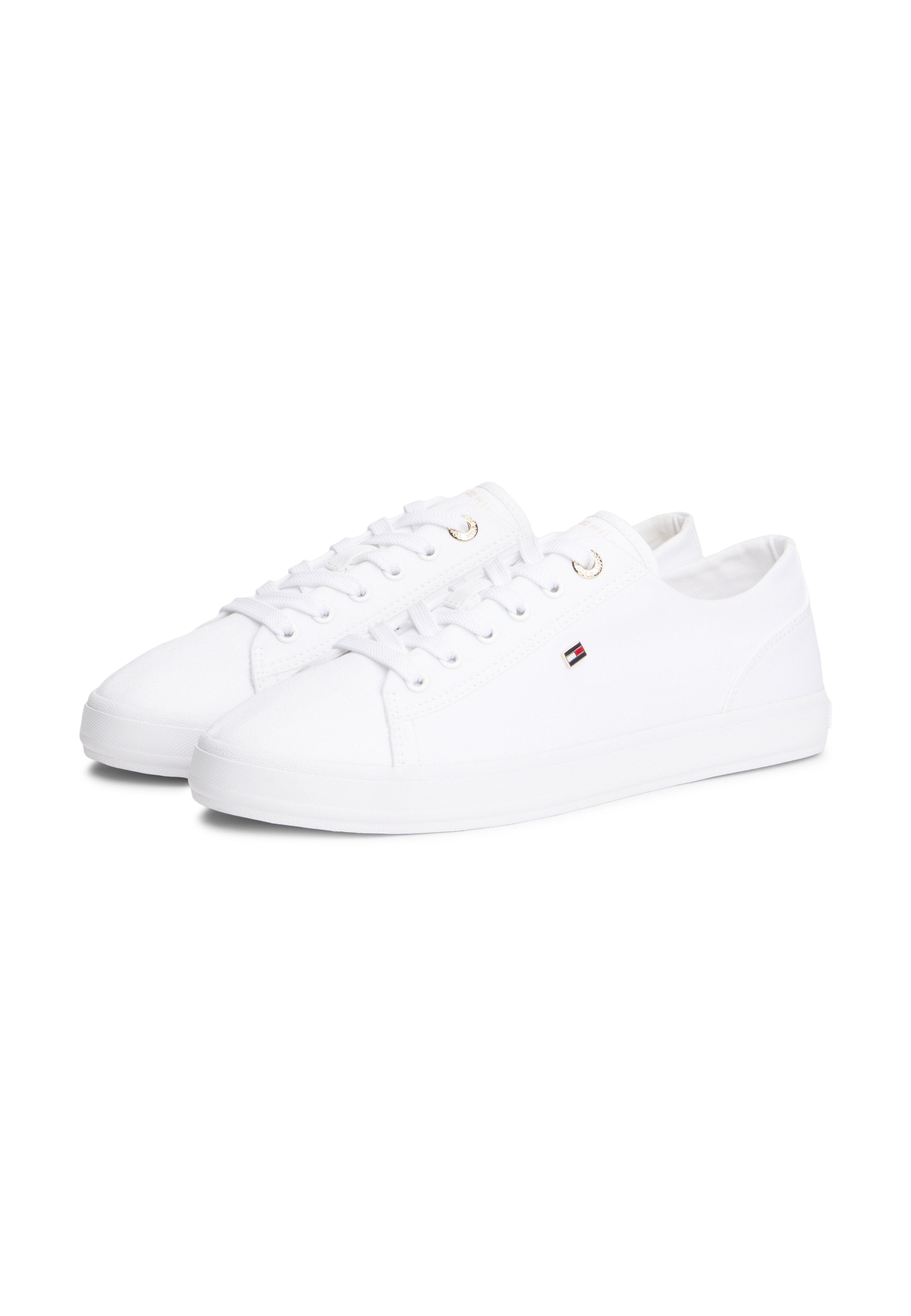 ENAMEL FLAG CANVAS TRAINERS - Trainers - white