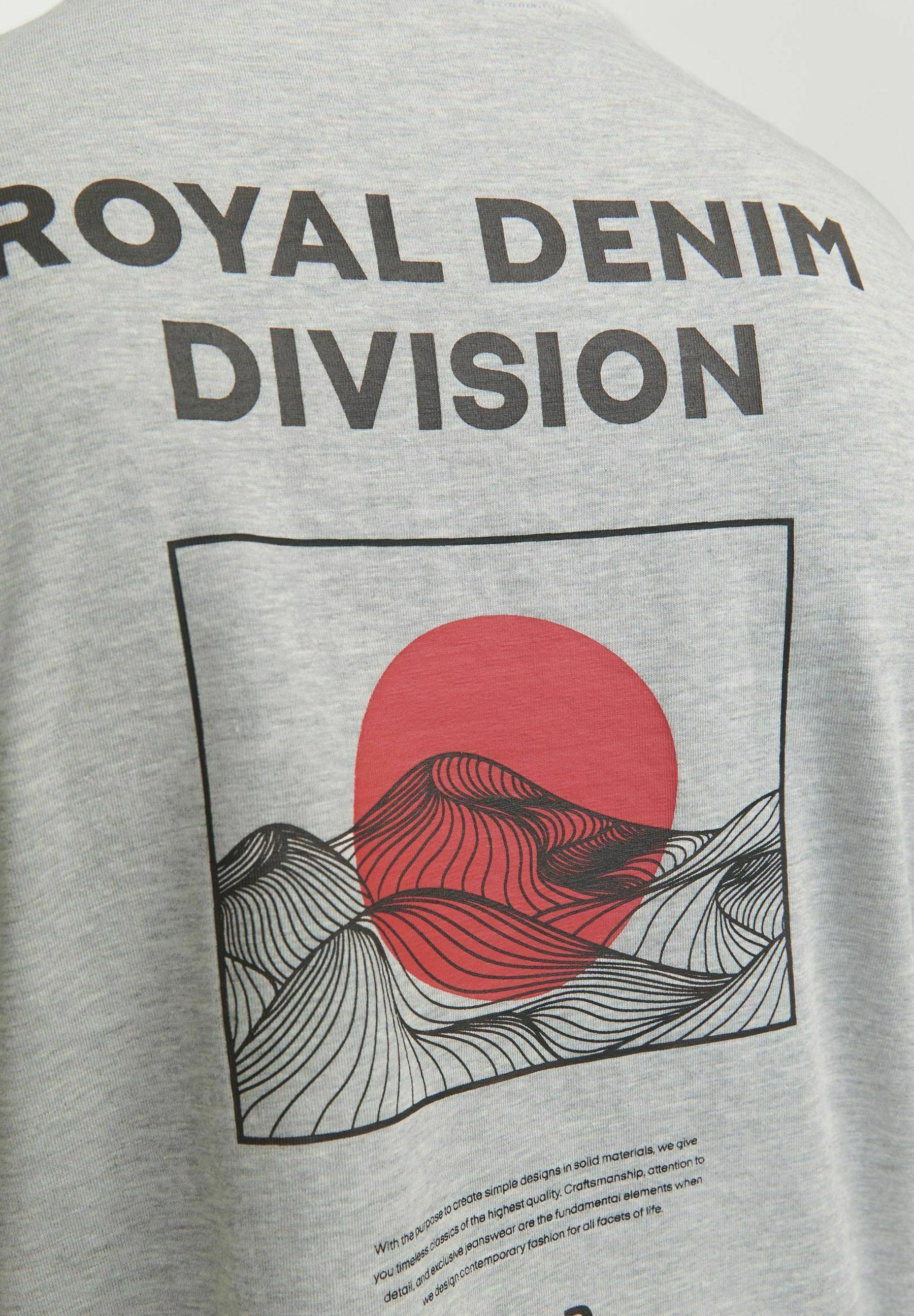RUNDHALS  - Print T-shirt - light grey melange