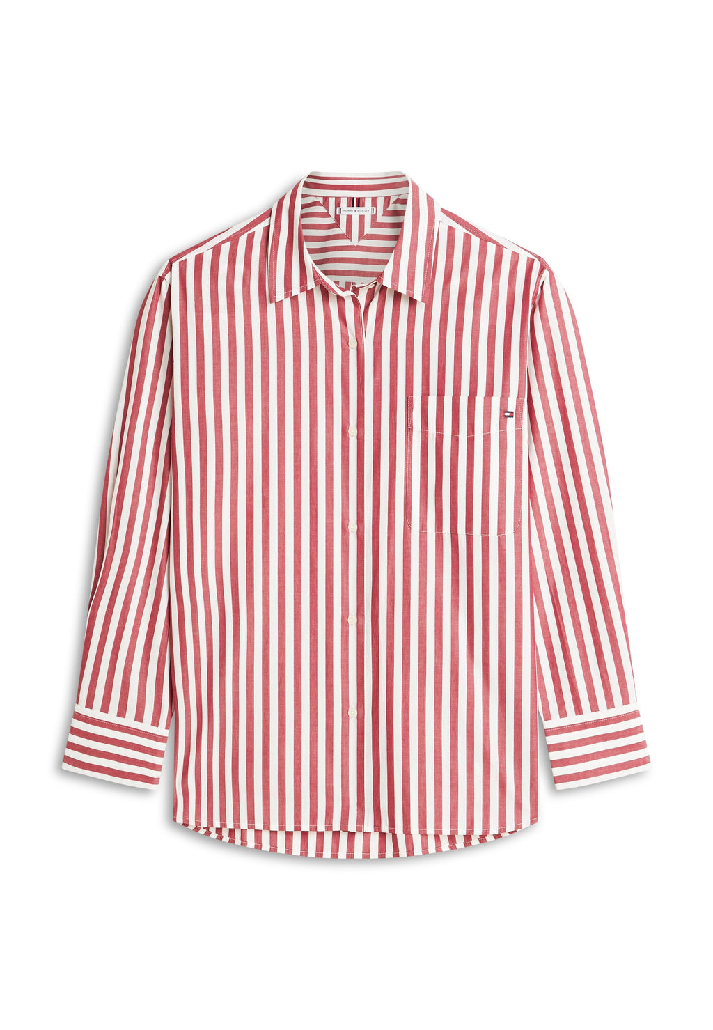 CLASSIC OVERSIZED FIT POPLIN SHIRT - Button-down blouse - ecru/liberty red