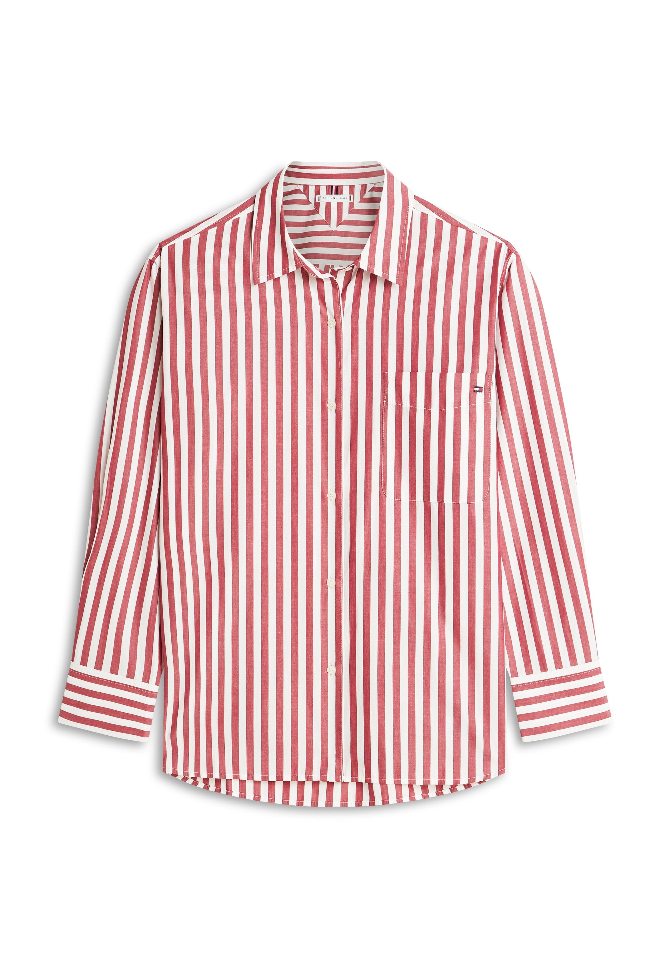 CLASSIC OVERSIZED FIT POPLIN SHIRT - Button-down blouse - ecru/liberty red
