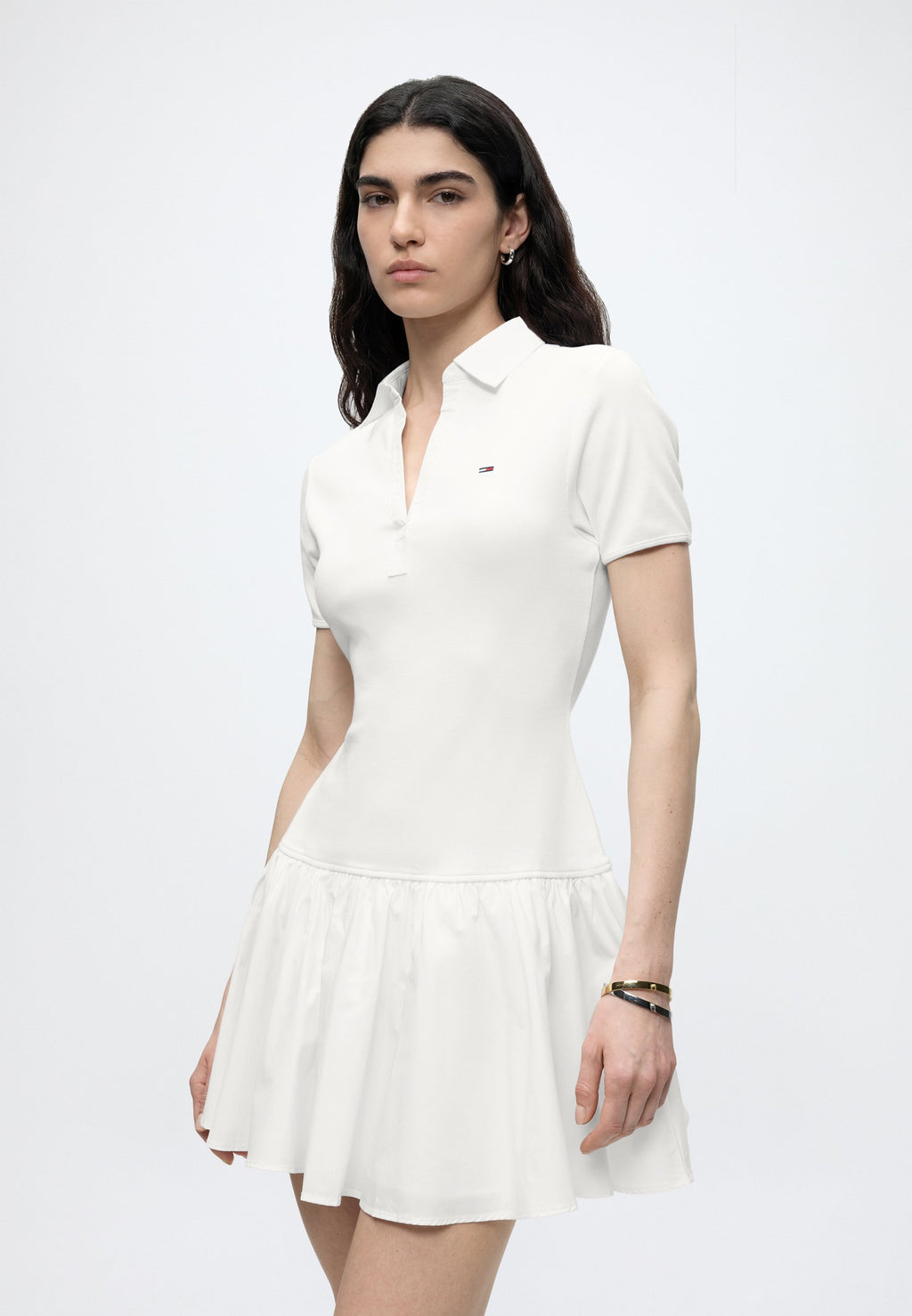 SLIM MINI POLO DRESS - Day dress - ecru
