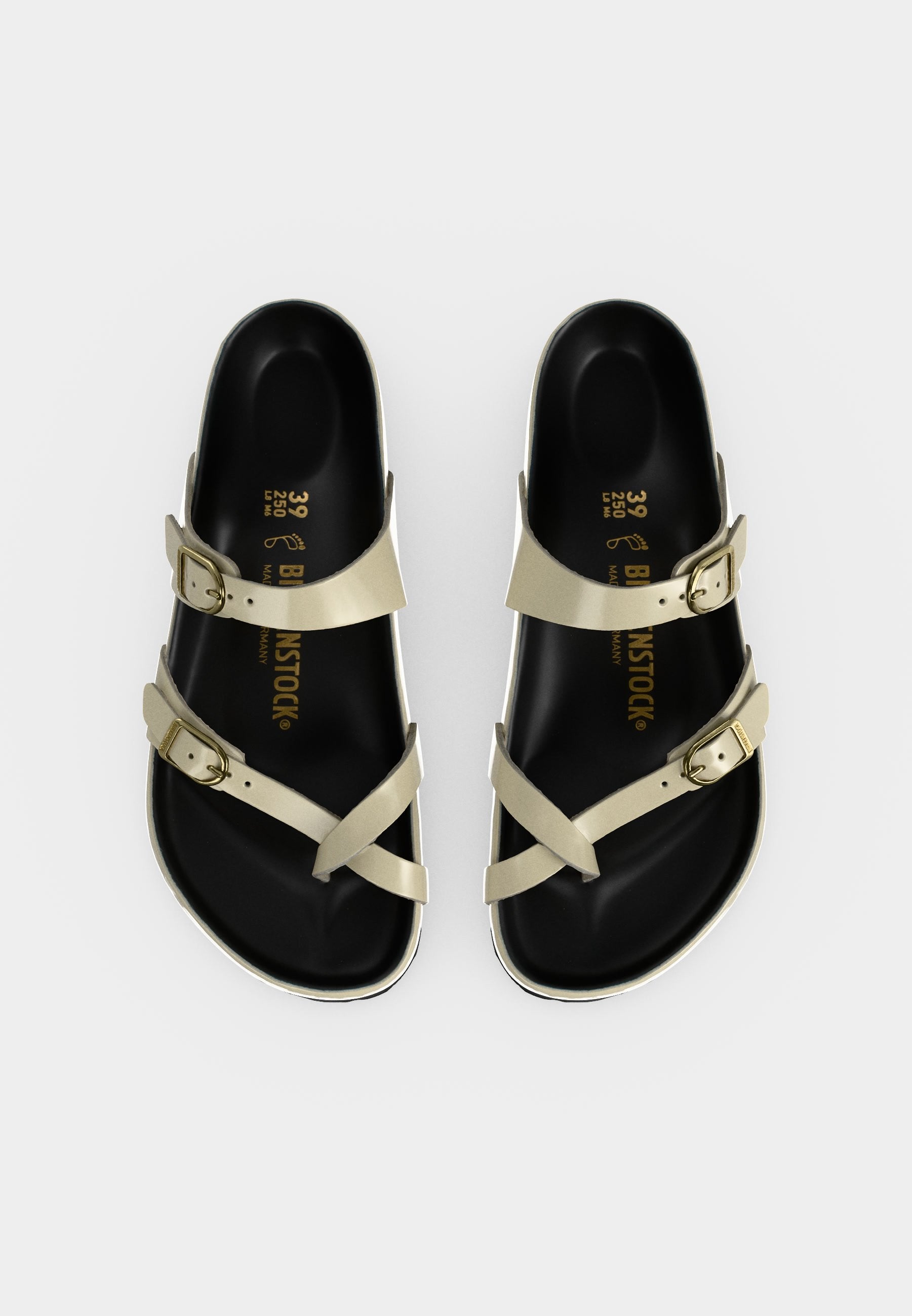 MAYARI BUCKLE LENA REGULAR - T-bar sandals - ecru/black