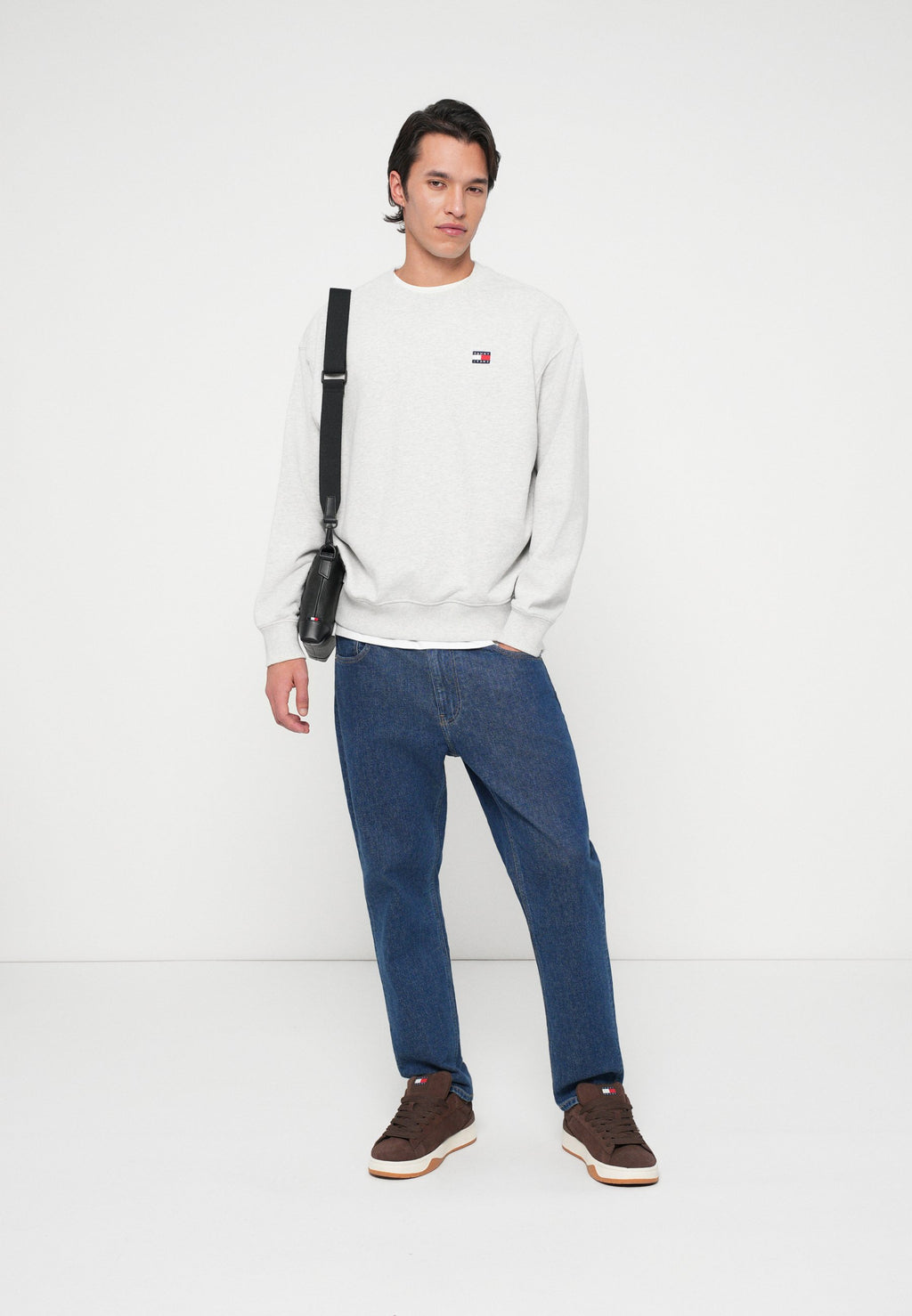 BADGE CREW UNISEX - Sweatshirt - ice grey heather
