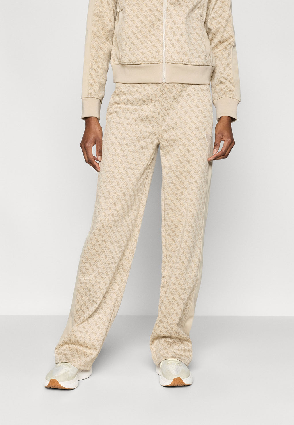 MAYA WIDE LEG PANTS - Tracksuit bottoms - beige