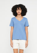 SHIELD V NECK - Basic T-shirt - greyish blue