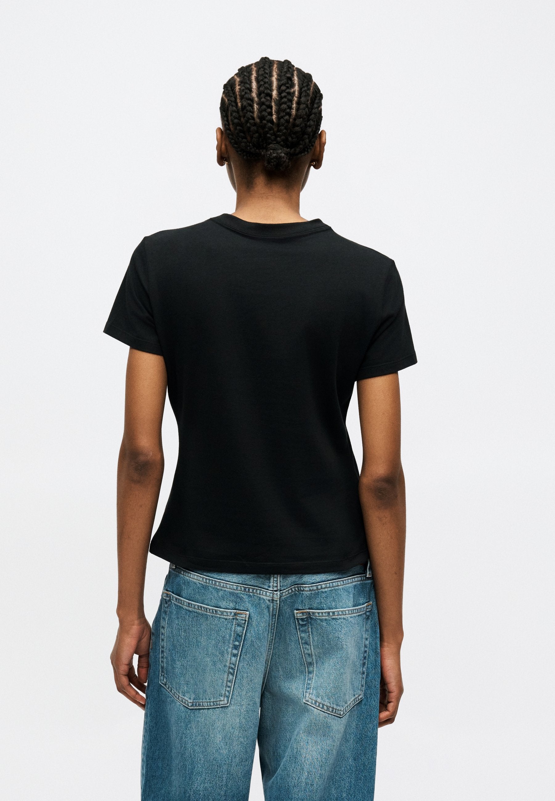 GRADIENT MONOLOGO SLIM TEE - Basic T-shirt - black
