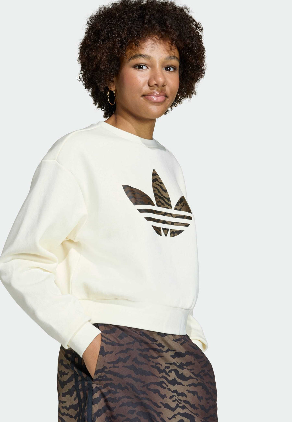 LOOSE BOXY CREW-JUNIOR - Sweatshirt - cream white