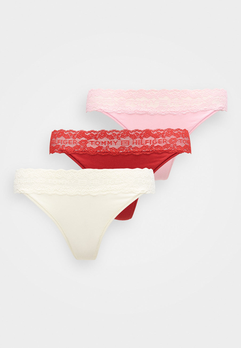 3-PACK DITSY LACE TANGA THONG - Thong - bonita pink/ivory/dark magma